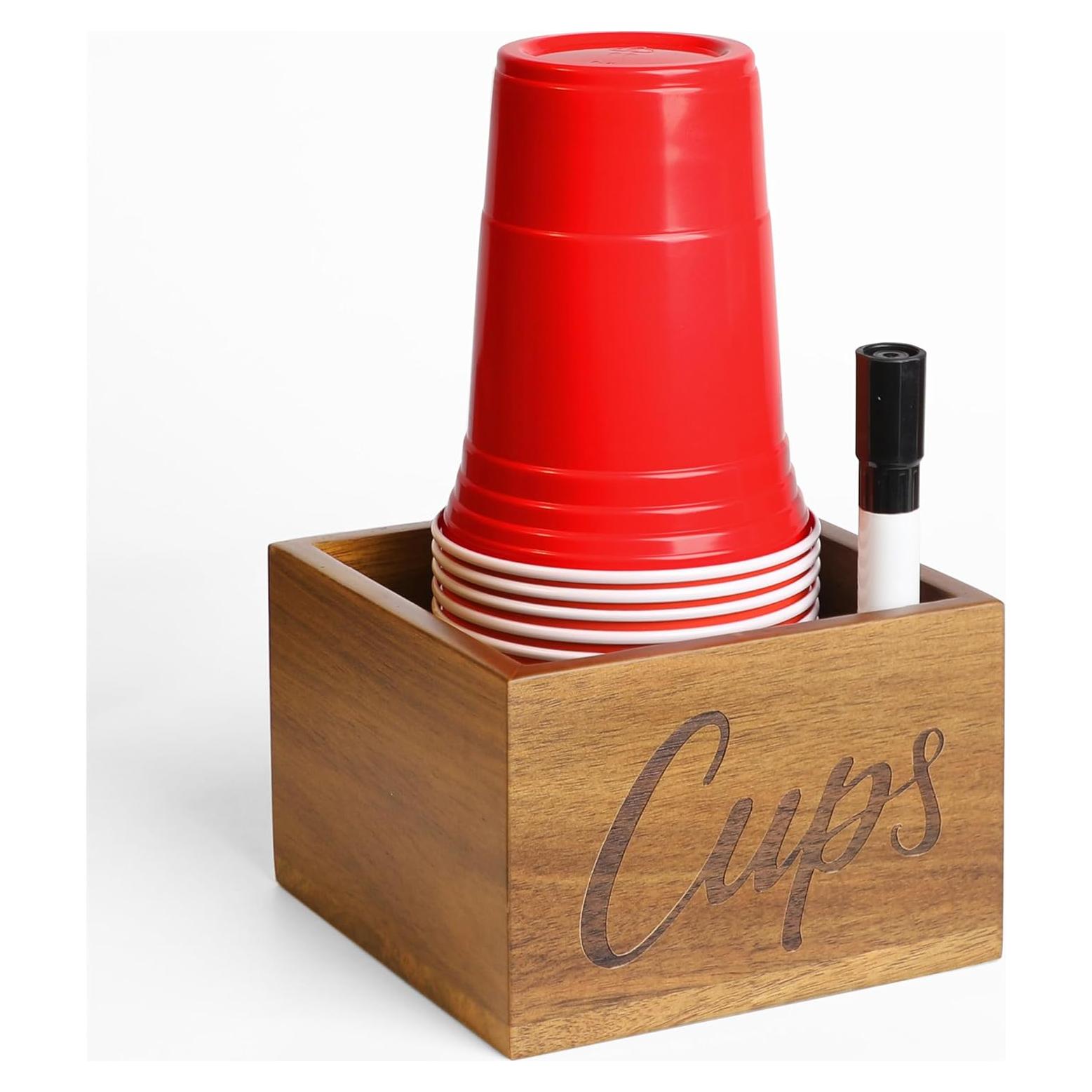 Soporte para Tazas de Madera Acacia LBEMEY 13x13 cm