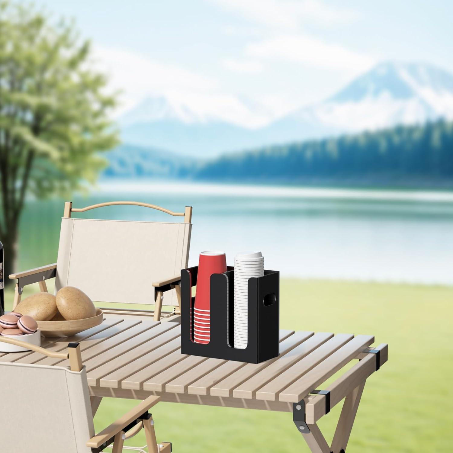 Organizador de Tazas Acrílico WINFFOR 2 Compartimentos Negro