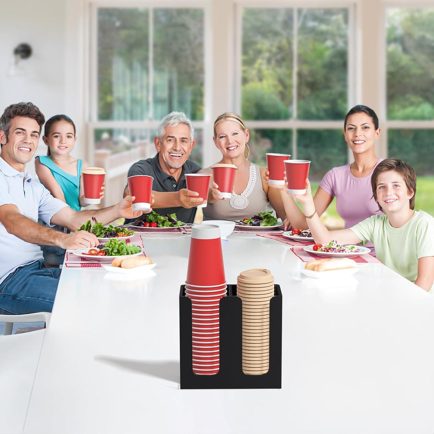 Organizador de Tazas Acrílico WINFFOR 2 Compartimentos Negro