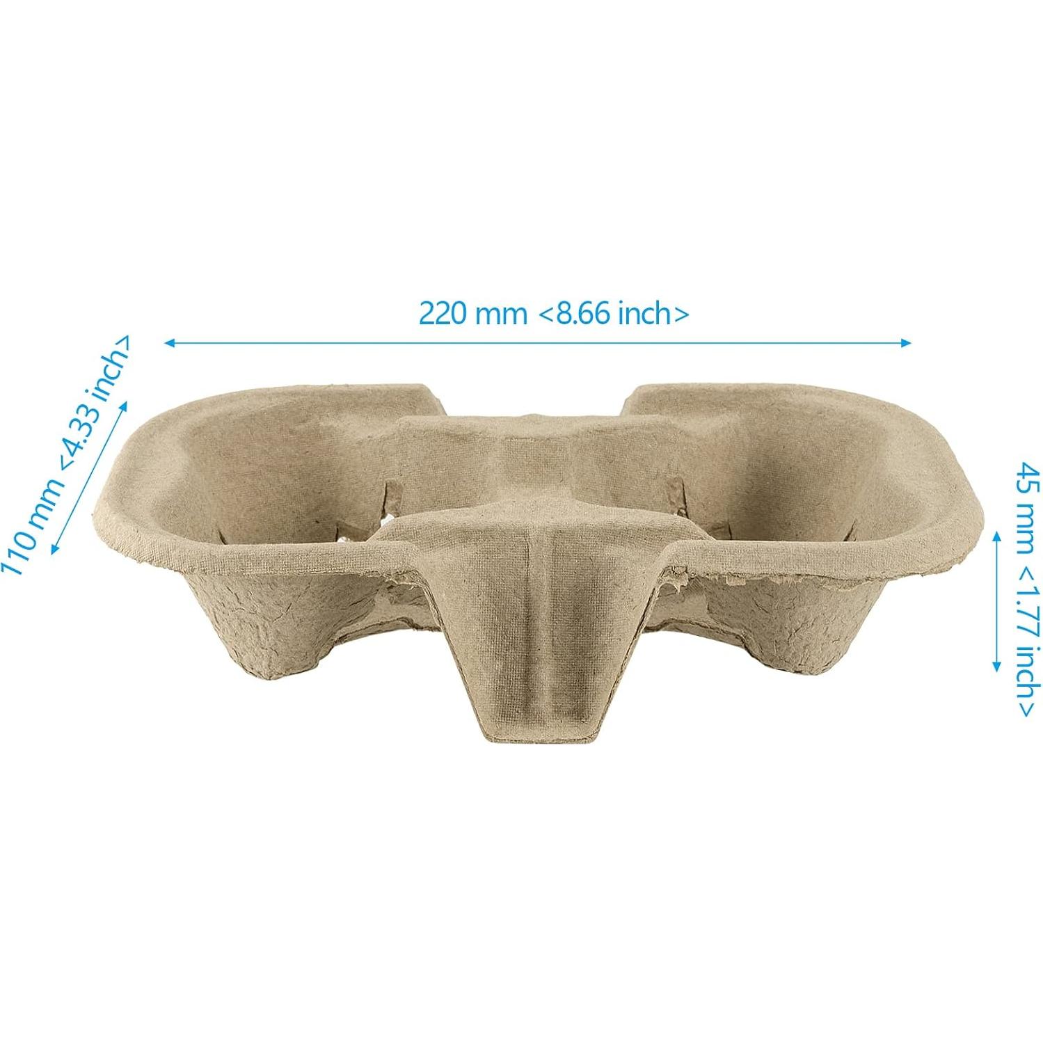Soporte de Bebidas Biodegradable JEUIHAU 100 Unidades 2 Tazas