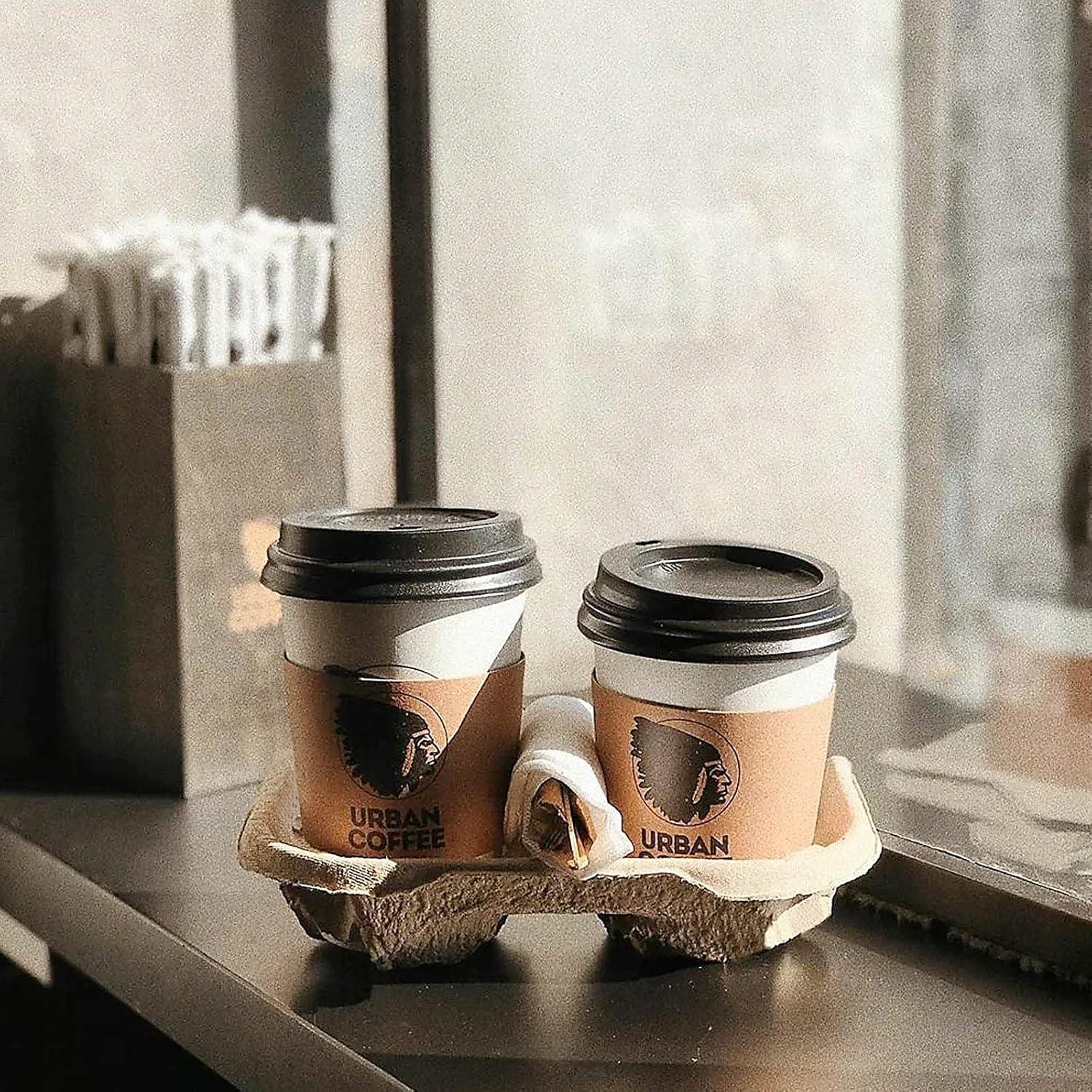 Soporte de Bebidas Biodegradable JEUIHAU 100 Unidades 2 Tazas