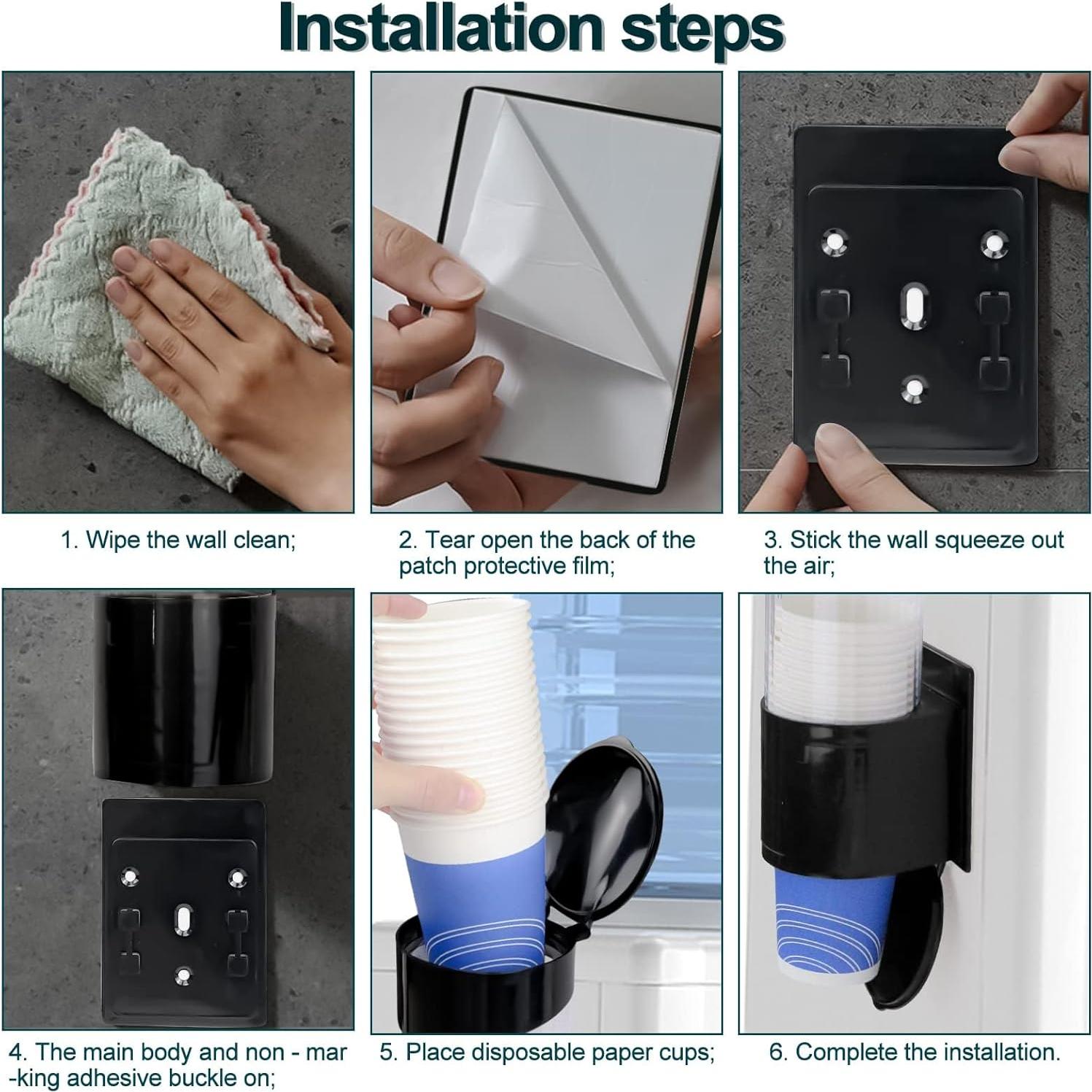 Dispensador de Vasos Xerhnan Negro para Vasos de 5oz a 7oz