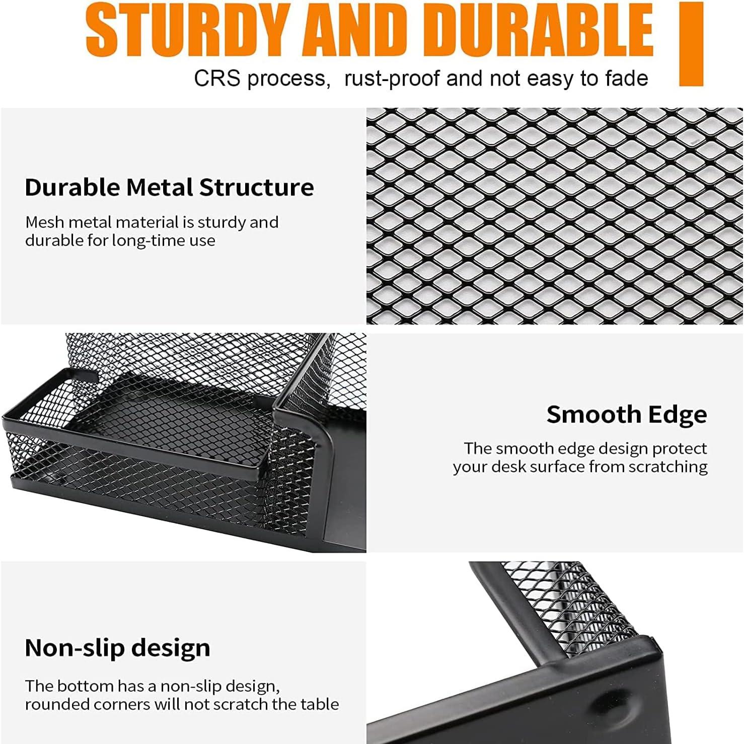Organizador de escritorio Moonlik negro 3 compartimentos