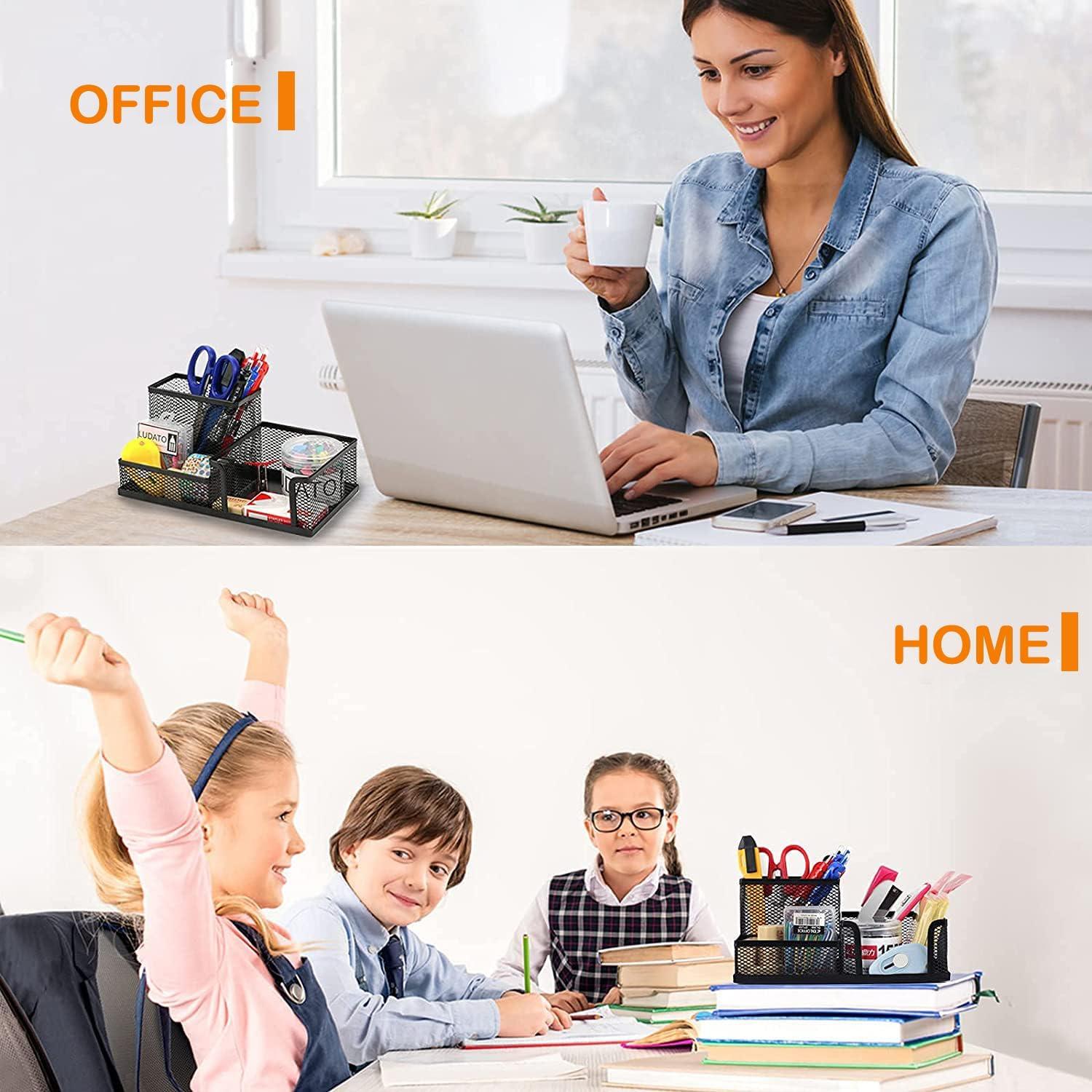 Organizador de escritorio Moonlik negro 3 compartimentos