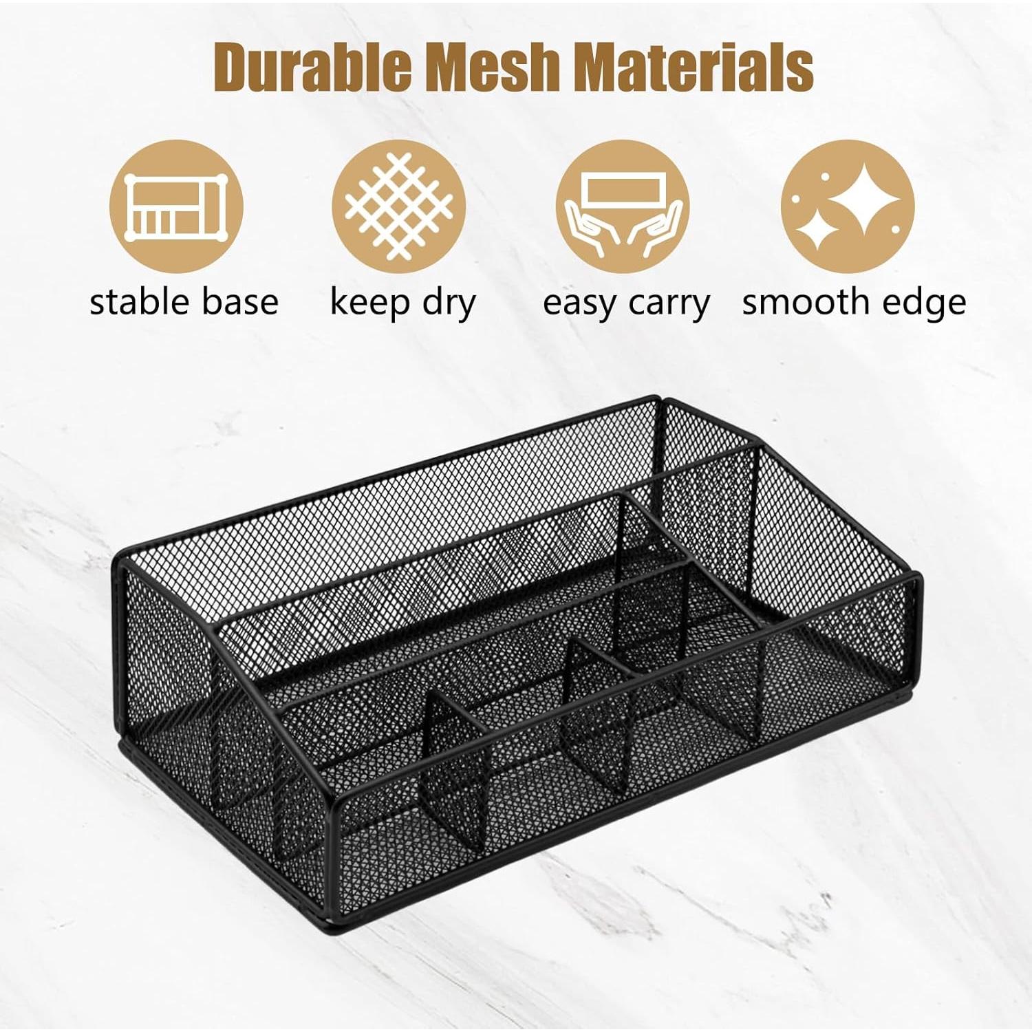 Organizador de Platos de Papel DysanVica 6 Compartimentos Negro