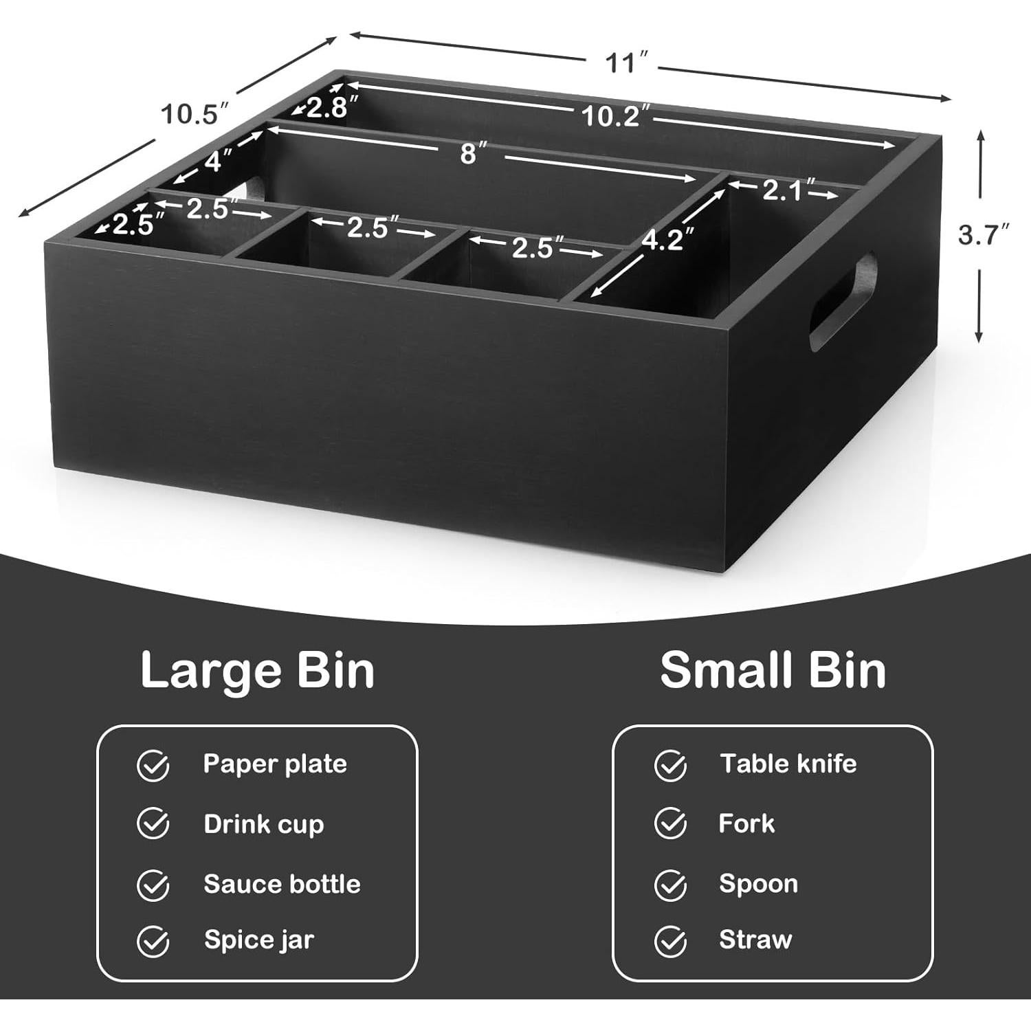 Caddy de Utensilios Negro GCWSTJK con 6 Compartimentos