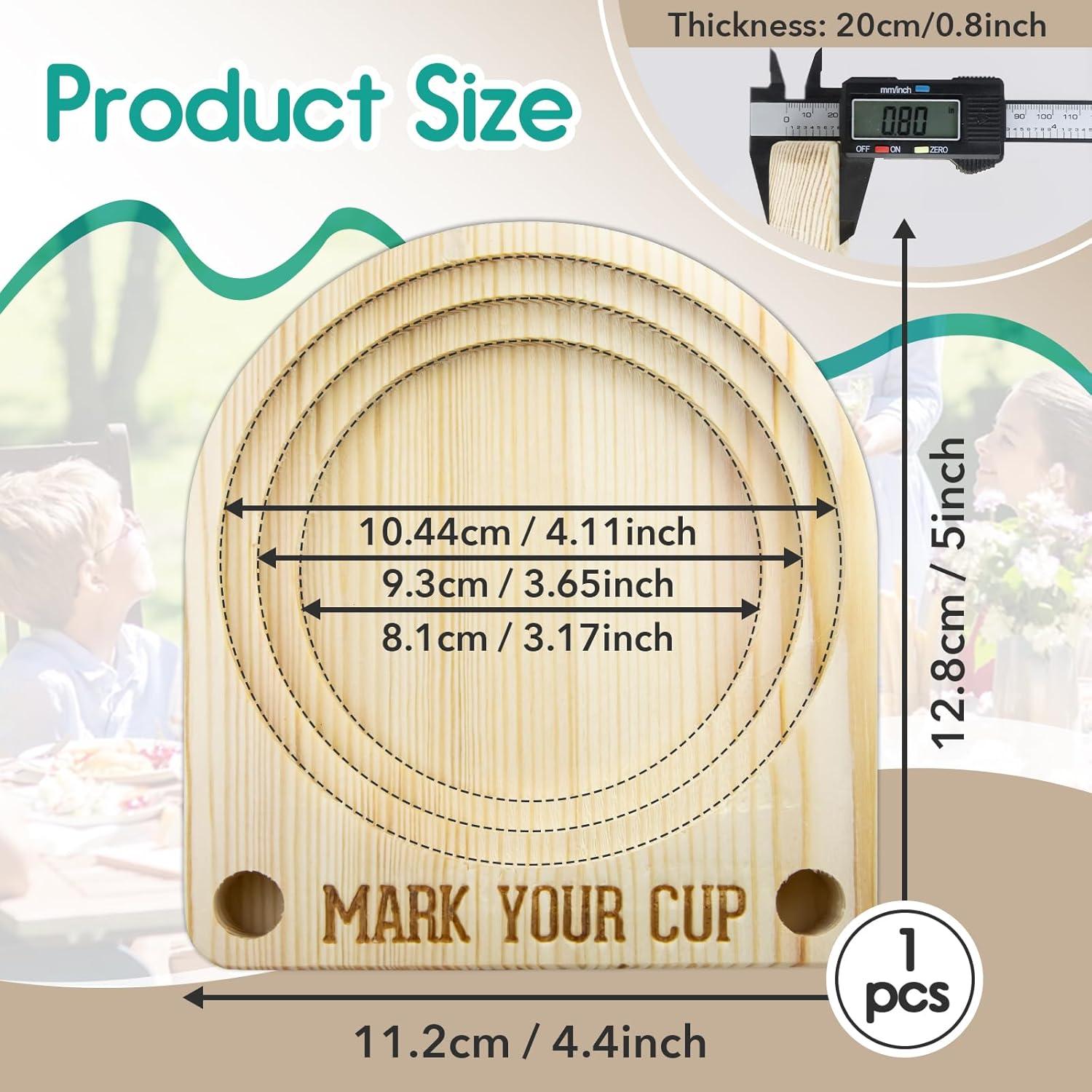 Soporte de Madera para Vasos Gfdoso con Marcador 12.7x11.18cm