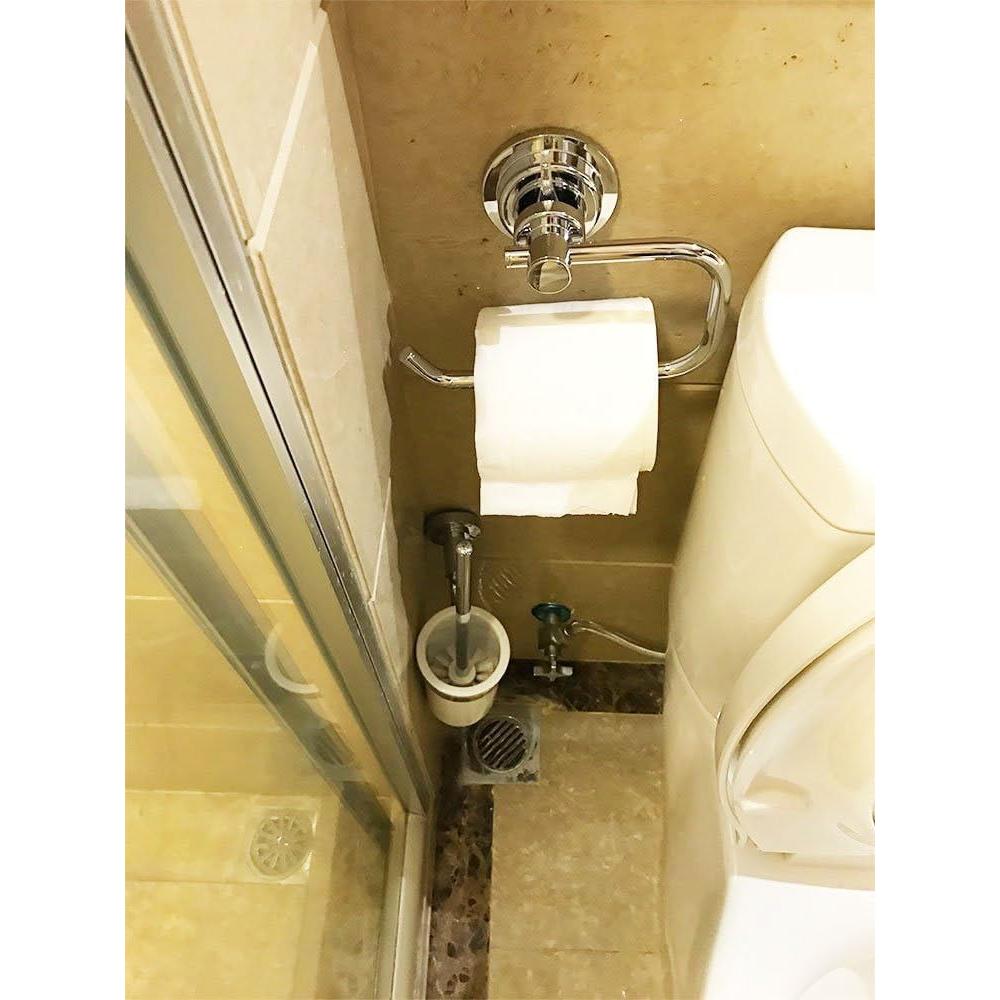 Soporte de Papel Higiénico BOPai con Ventosa Cromo 3,4 kg