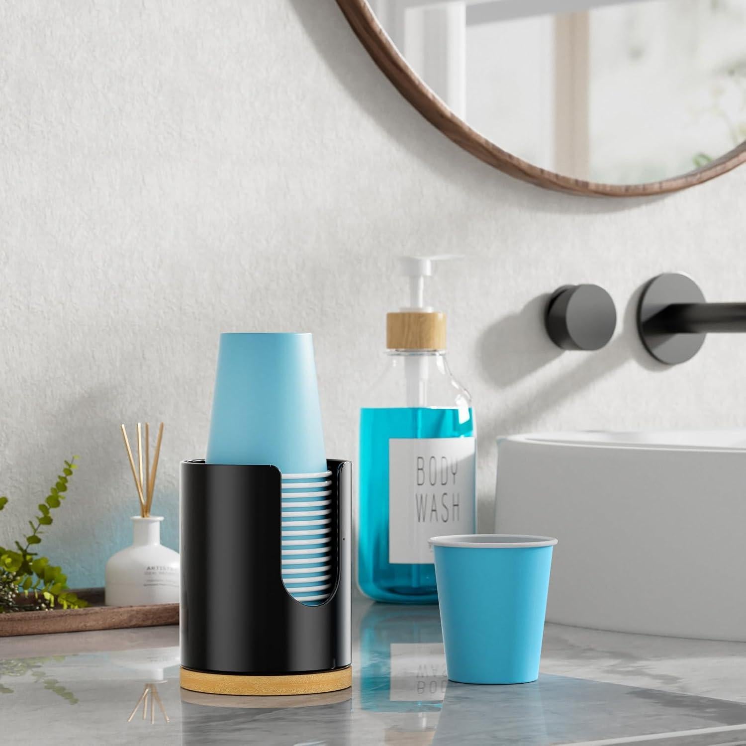 Dispensador de Tazas VITVITI para Baño Negro 4 OZ