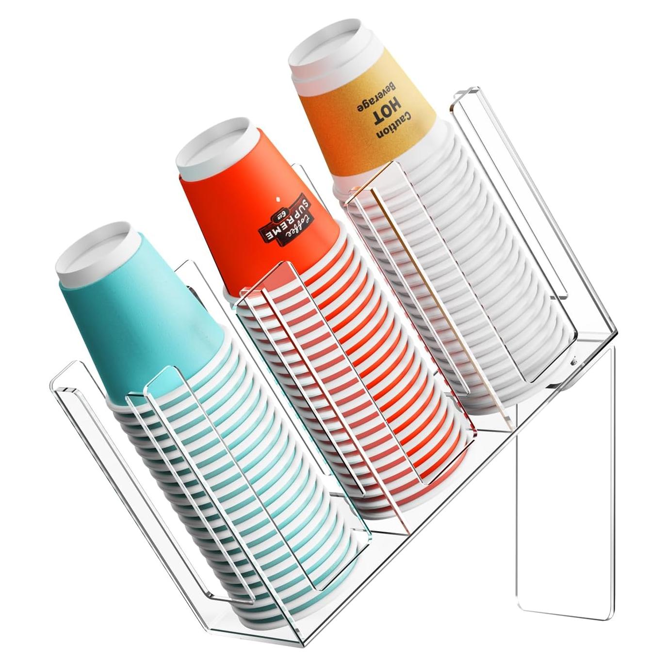 Soporte para Tazas de Papel Lumanman 3 Compartimentos Acrílico