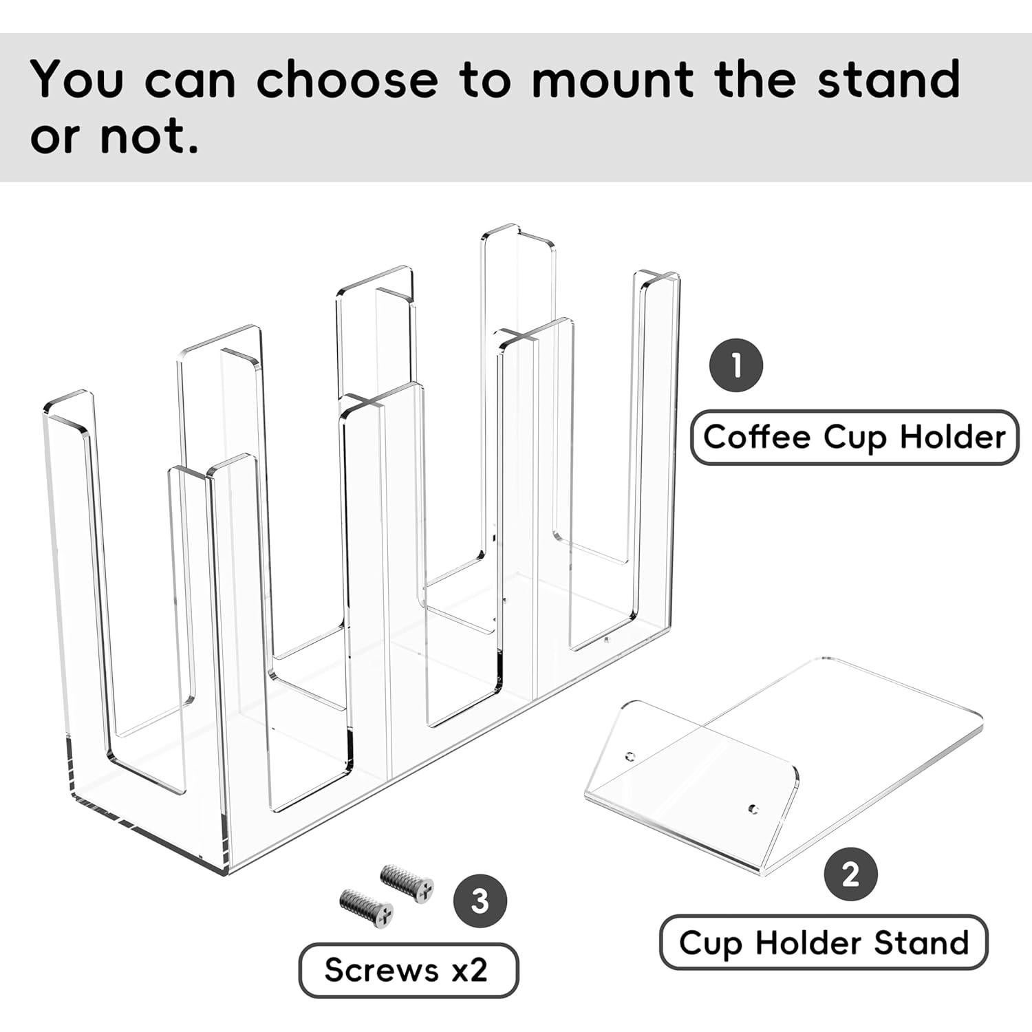 Soporte para Tazas de Papel Lumanman 3 Compartimentos Acrílico