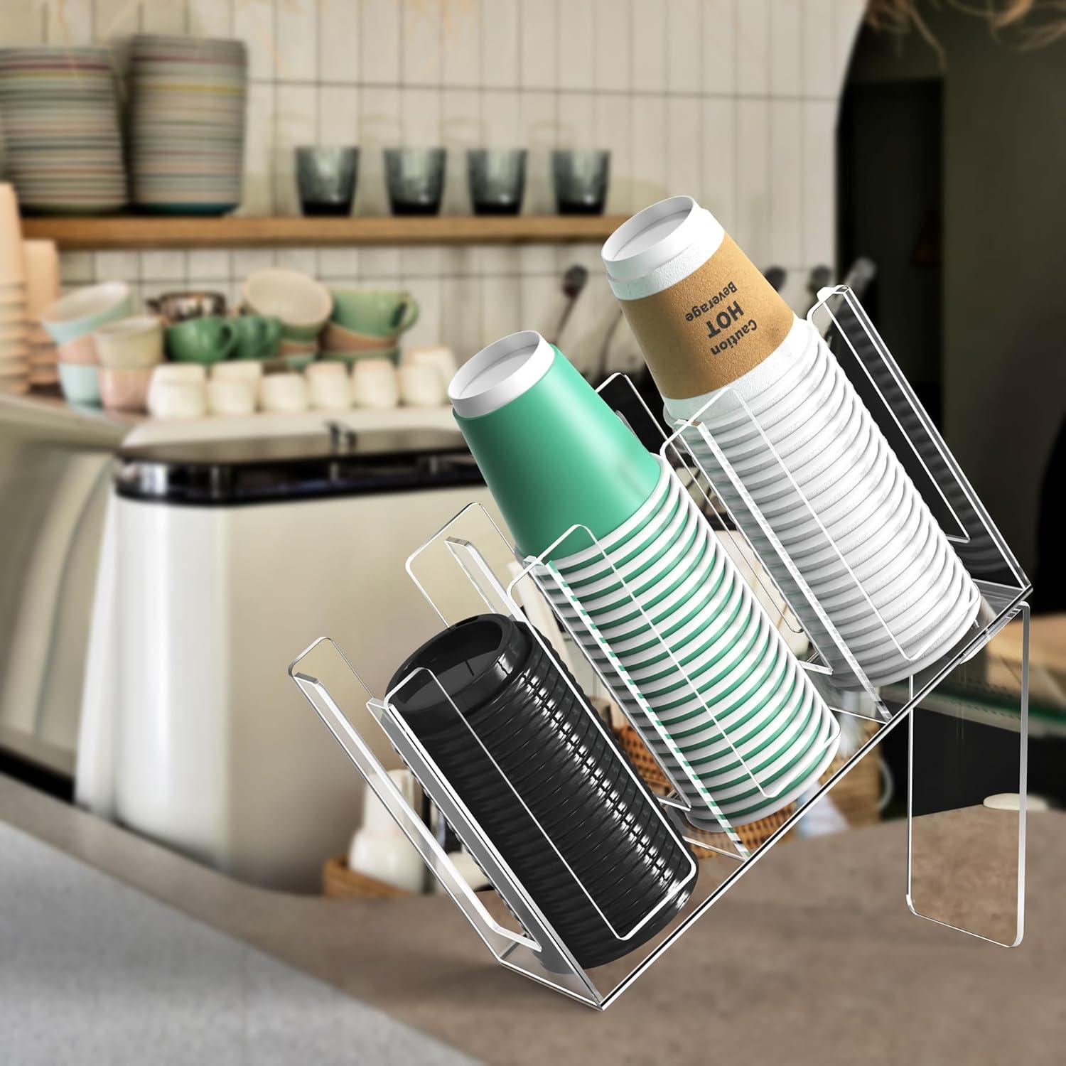Soporte para Tazas de Papel Lumanman 3 Compartimentos Acrílico