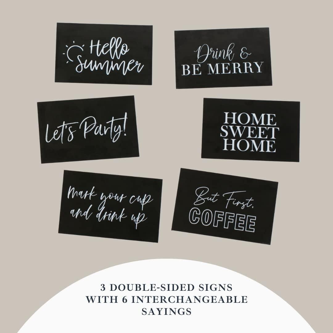 Soporte para Tazas de Madera Ford & Row - 6 Señales Intercambiables