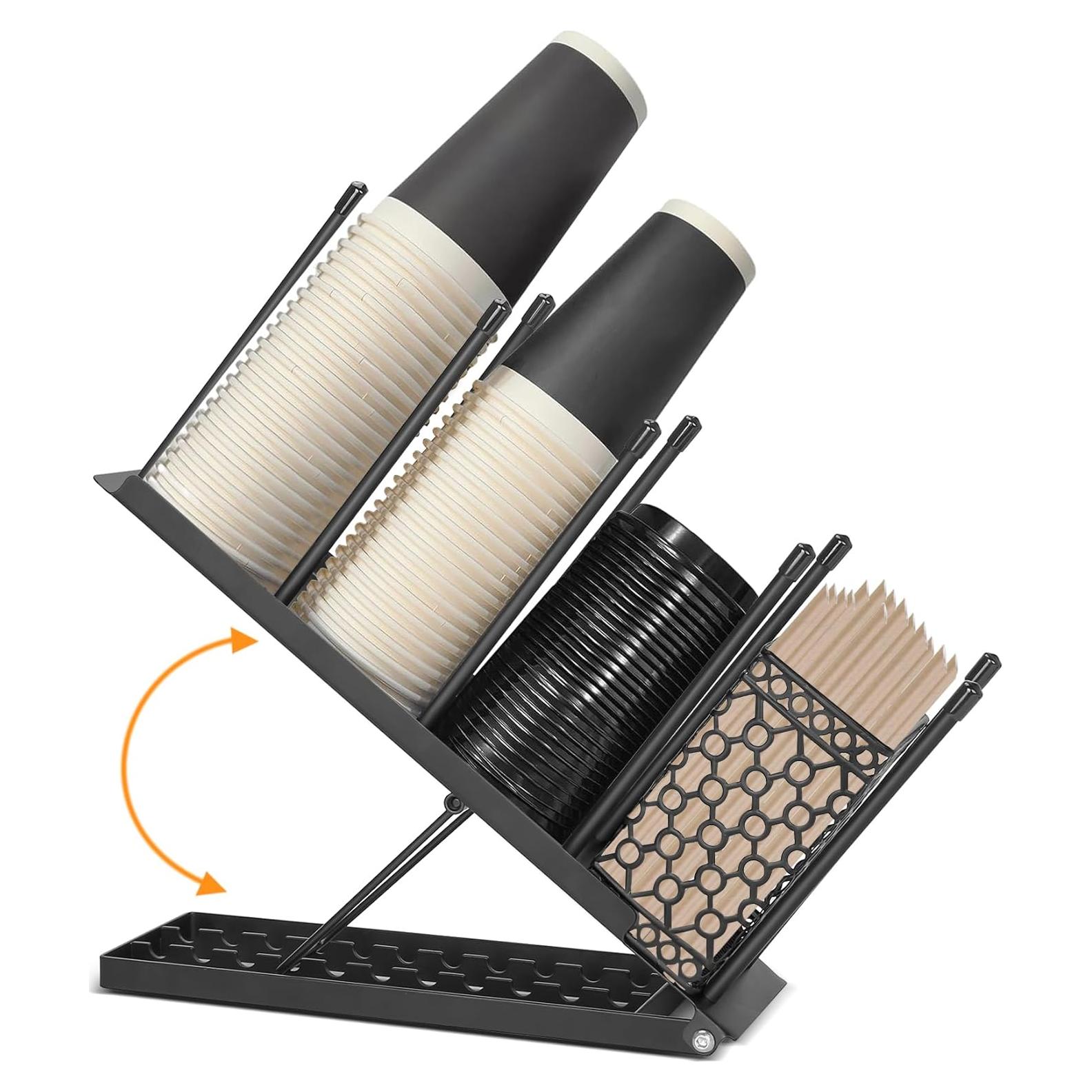 Soporte Organizador para Tazas y Tapas SANWICH Negro