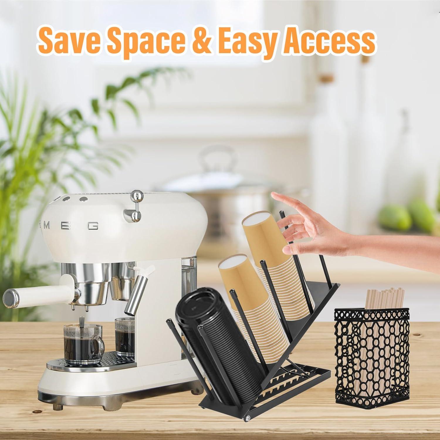 Soporte Organizador para Tazas y Tapas SANWICH Negro