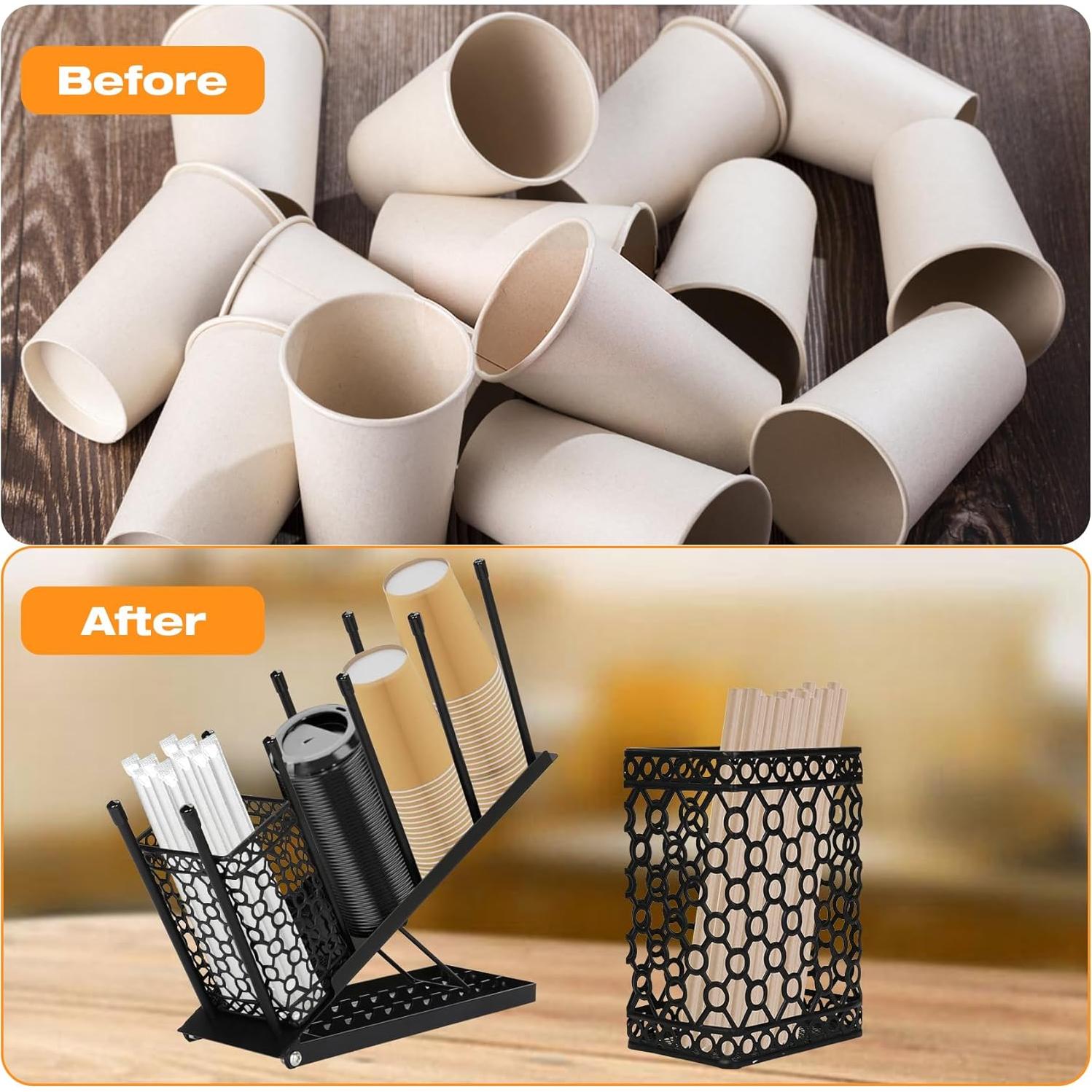 Soporte Organizador para Tazas y Tapas SANWICH Negro