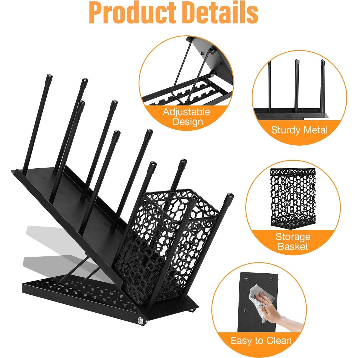 Soporte Organizador para Tazas y Tapas SANWICH Negro