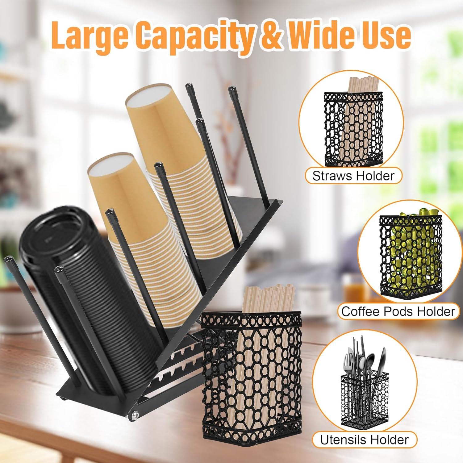 Soporte Organizador para Tazas y Tapas SANWICH Negro