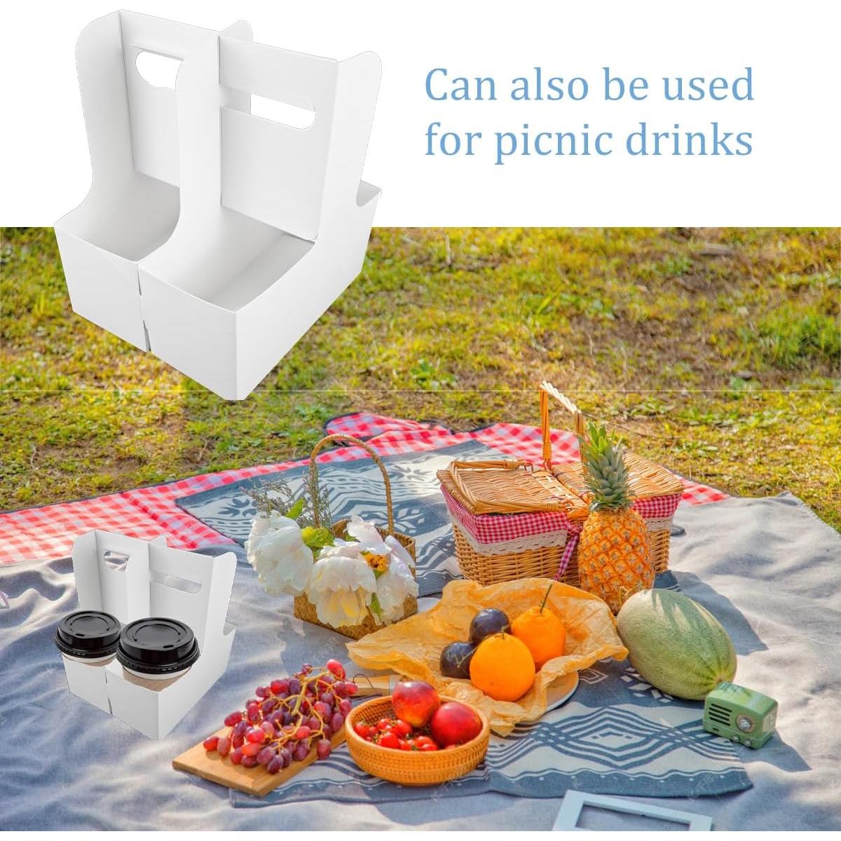 Portador de Bebidas Cunguv Blanco para 2 Tazas - 20 Unidades