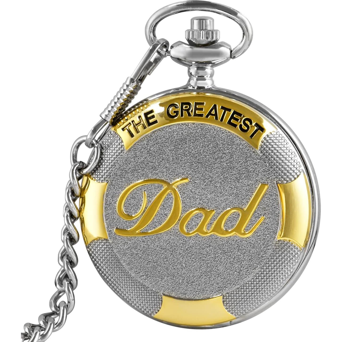 Reloj de bolsillo SwitchMe grabado para papá con cadena