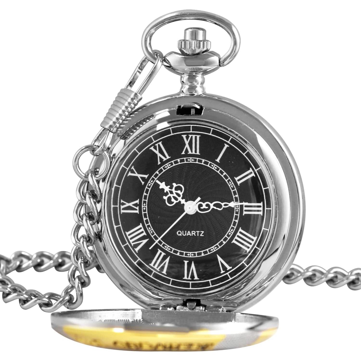 Reloj de bolsillo SwitchMe grabado para papá con cadena