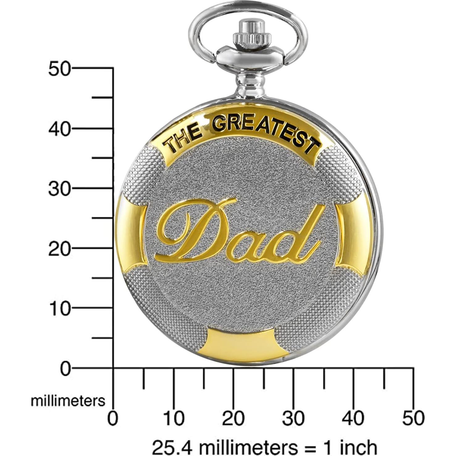Reloj de bolsillo SwitchMe grabado para papá con cadena