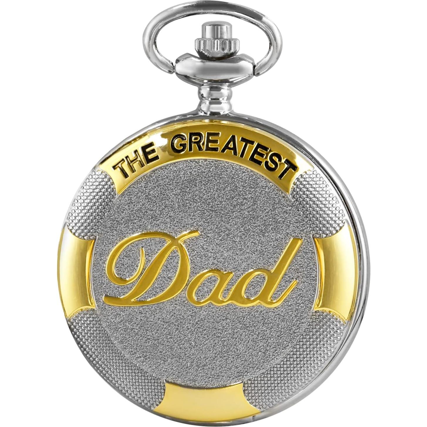 Reloj de bolsillo SwitchMe grabado para papá con cadena