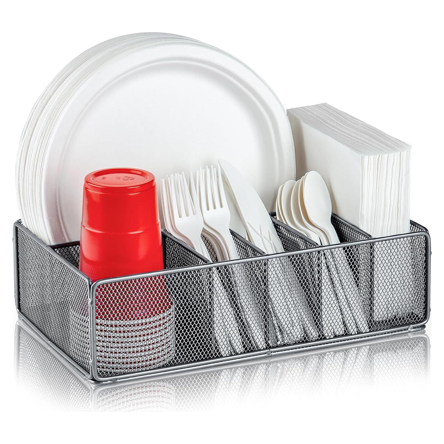 Organizador de Platos de Papel NACIMAX 6 Compartimentos Plata