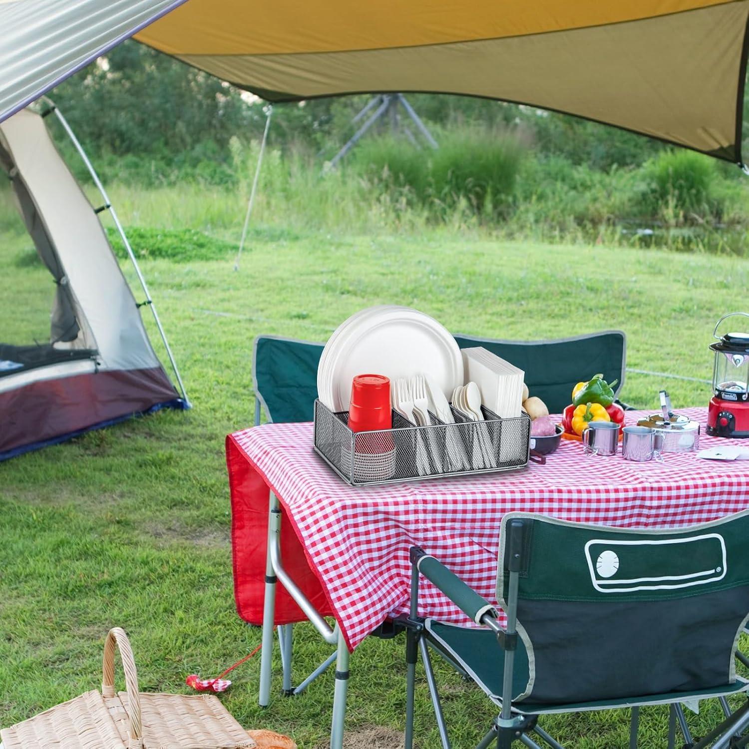 Organizador de Platos de Papel NACIMAX 6 Compartimentos Plata