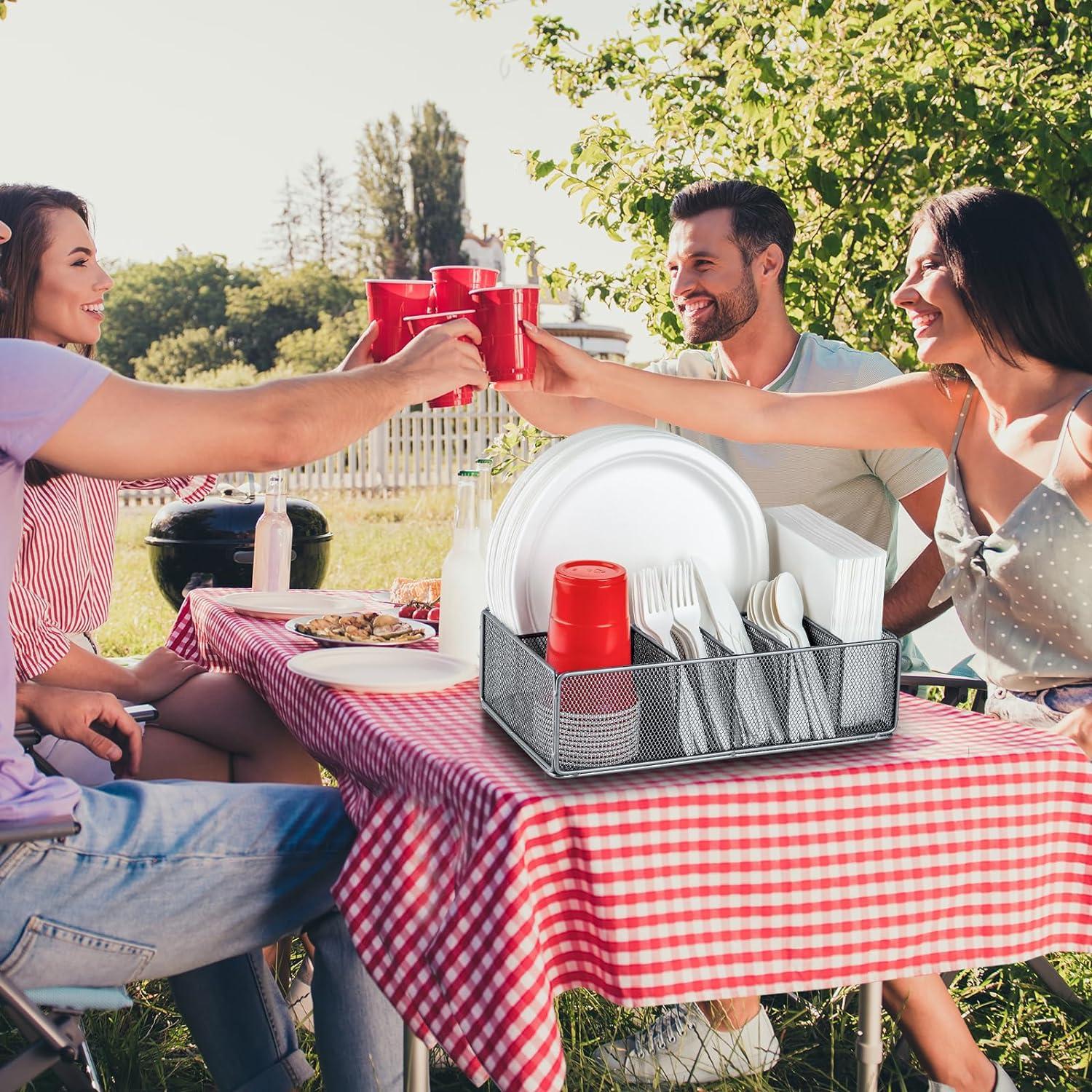 Organizador de Platos de Papel NACIMAX 6 Compartimentos Plata