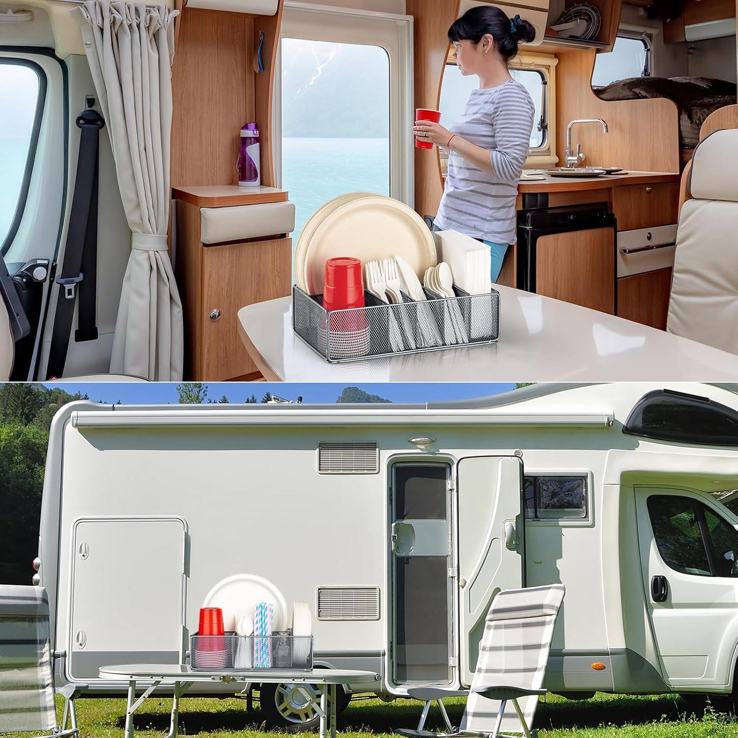 Organizador de Platos de Papel NACIMAX 6 Compartimentos Plata