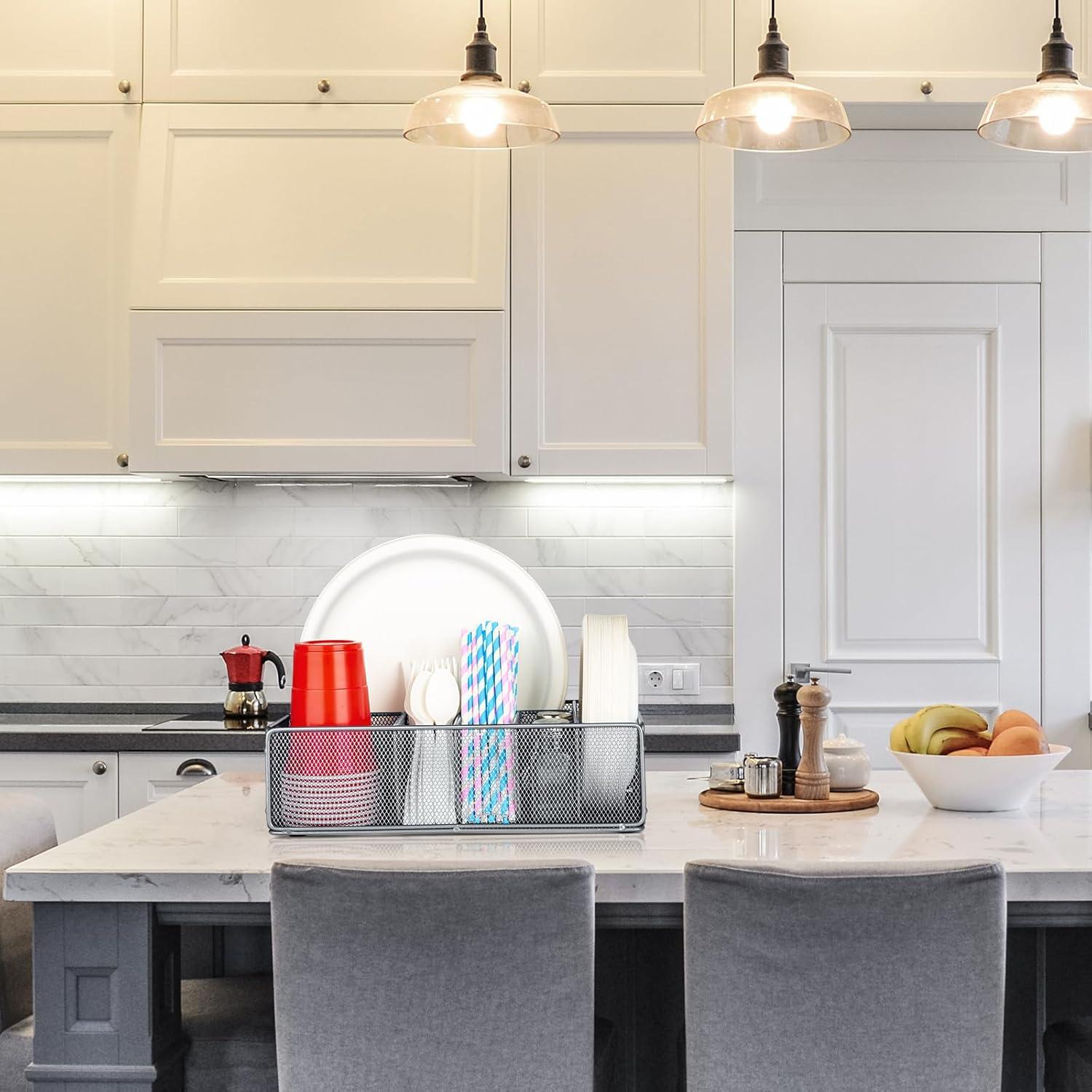 Organizador de Platos de Papel NACIMAX 6 Compartimentos Plata