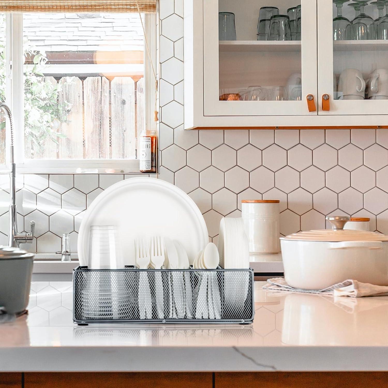 Organizador de Platos de Papel NACIMAX 6 Compartimentos Plata