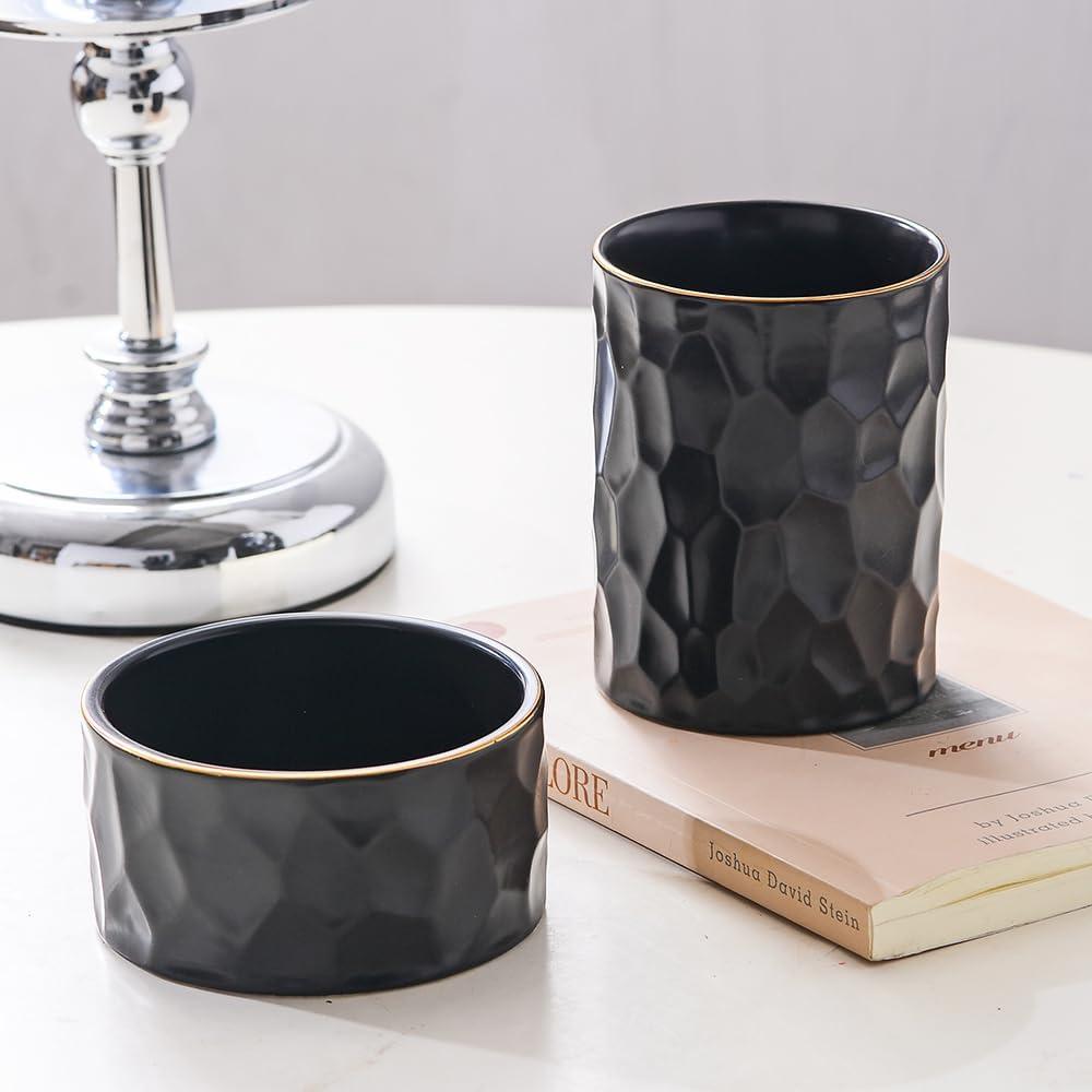 Organizador de escritorio YOSCO cerámica negro 2 piezas