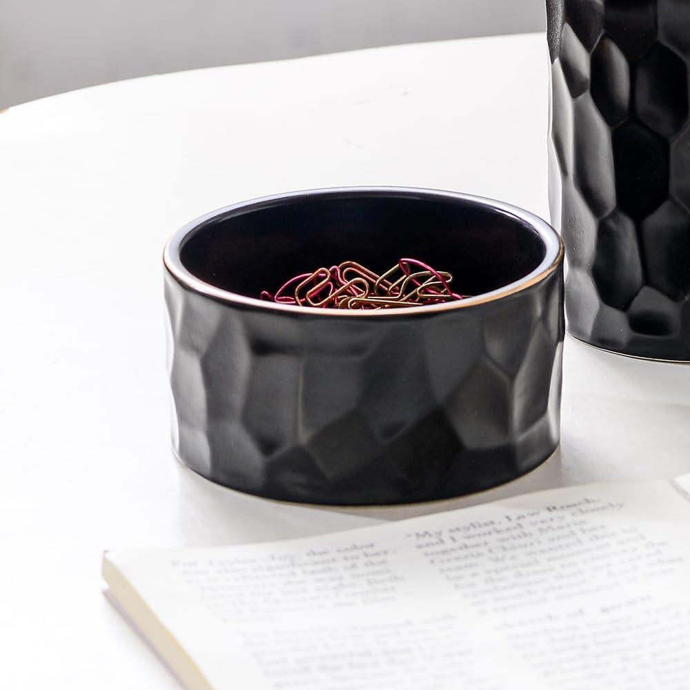 Organizador de escritorio YOSCO cerámica negro 2 piezas