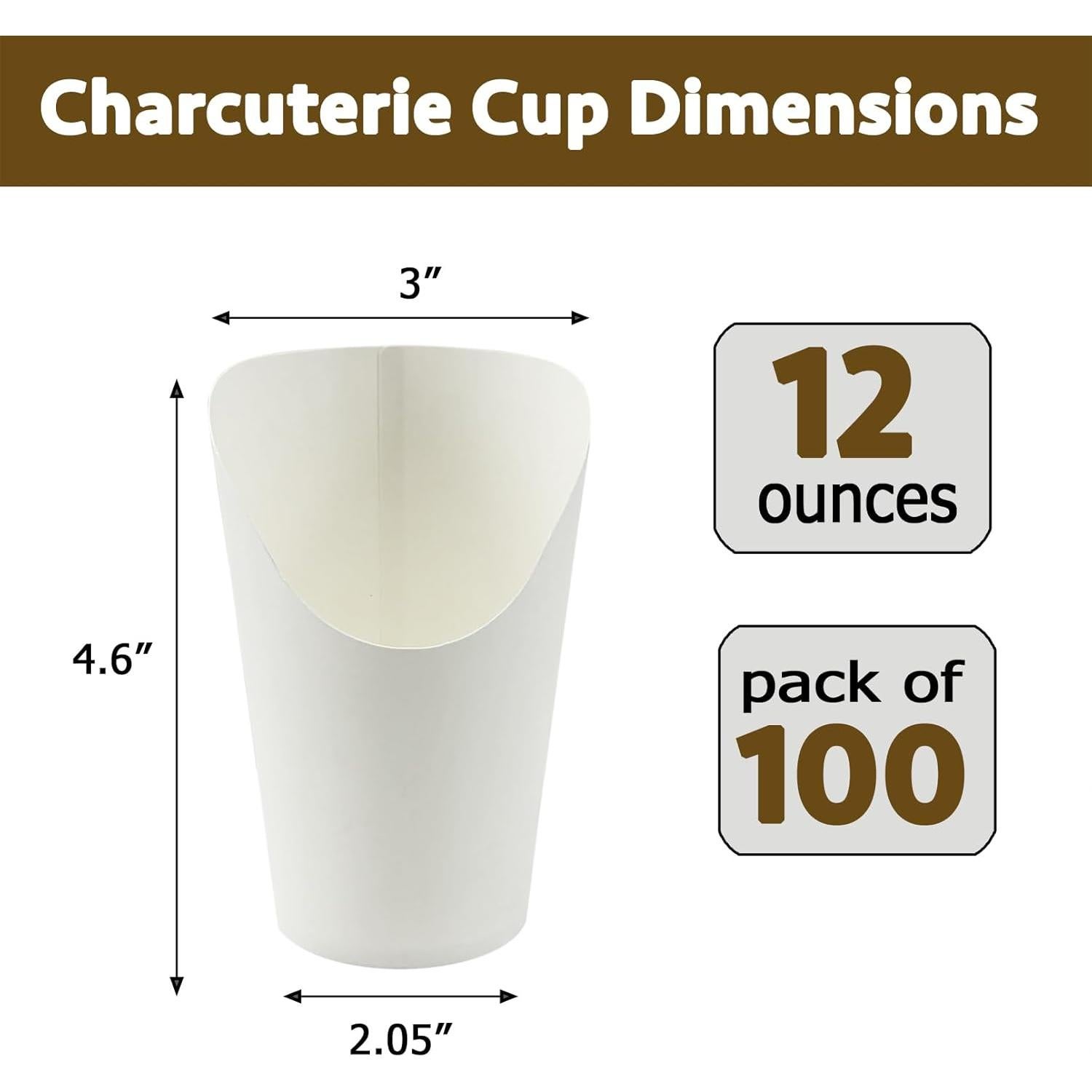 Vasos Desechables para Papas Fritas CAMKYDE 100 Pcs 12oz