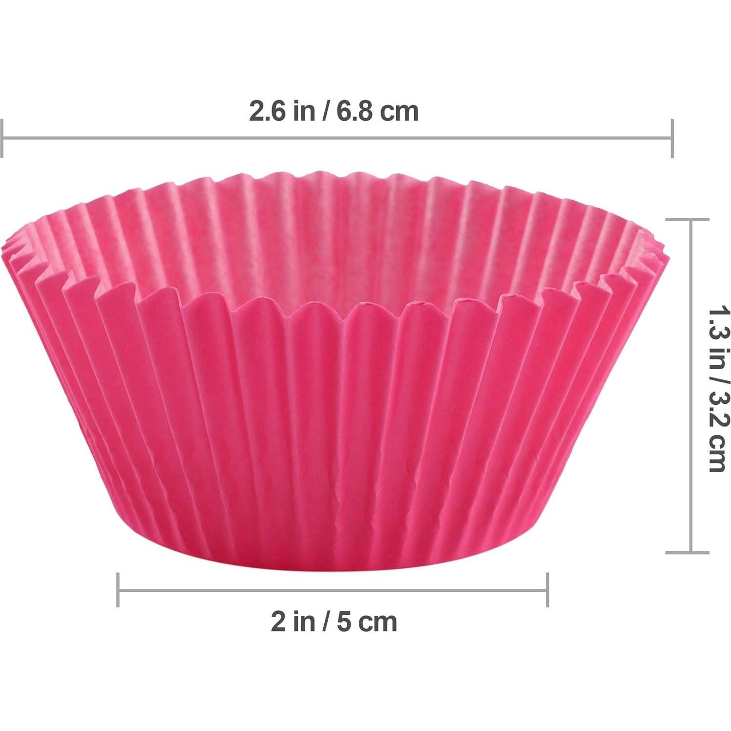 Moldes para Hornear Muffins TRUSBER 100 Piezas Rosa