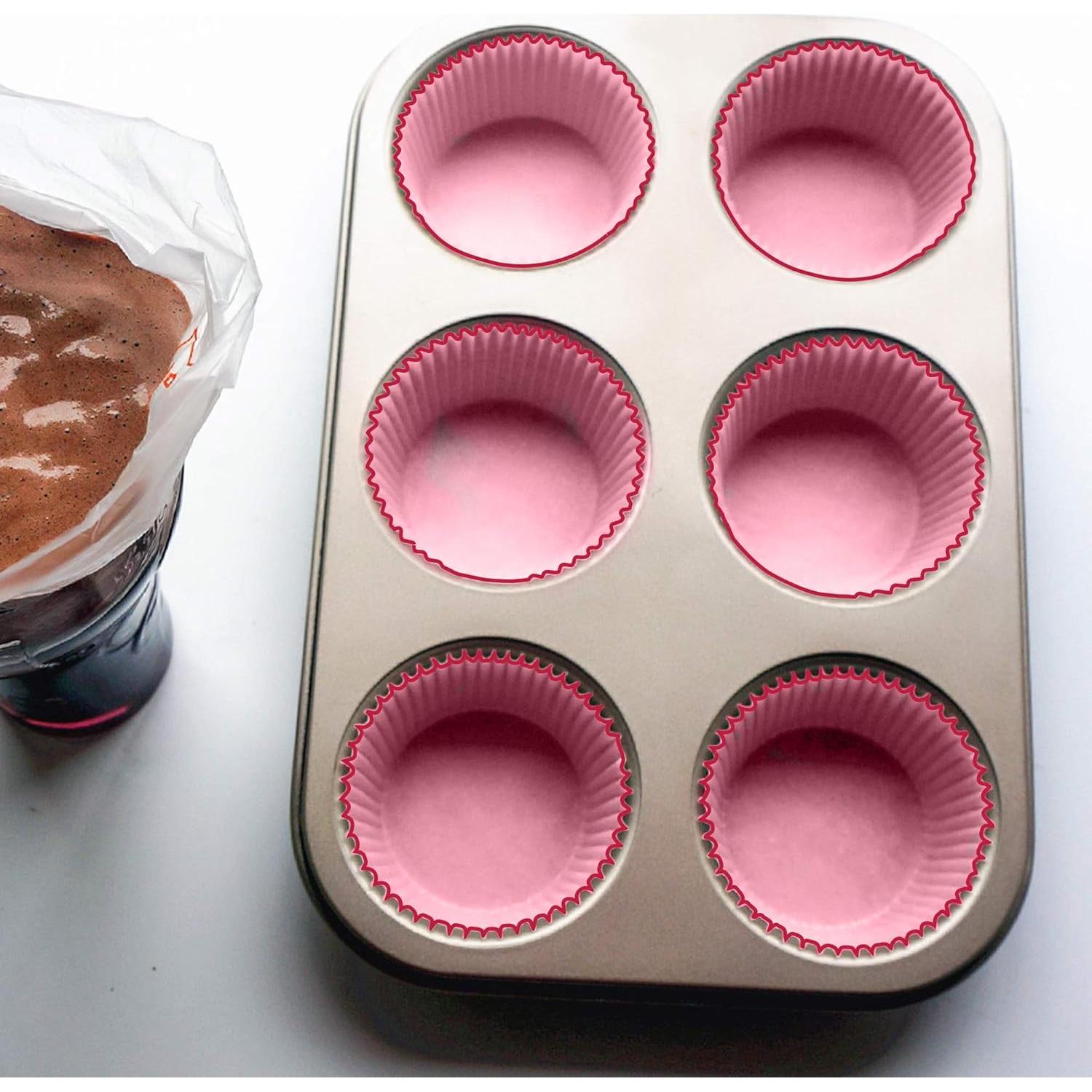 Moldes para Hornear Muffins TRUSBER 100 Piezas Rosa
