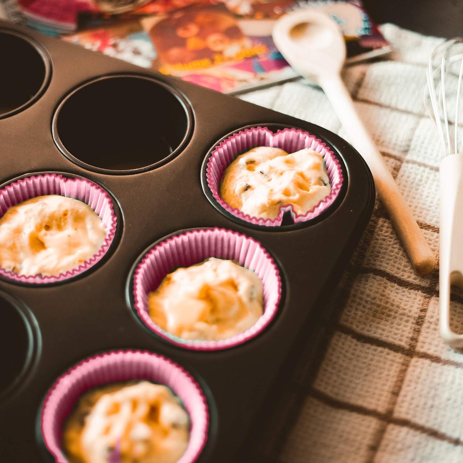 Moldes para Hornear Muffins TRUSBER 100 Piezas Rosa