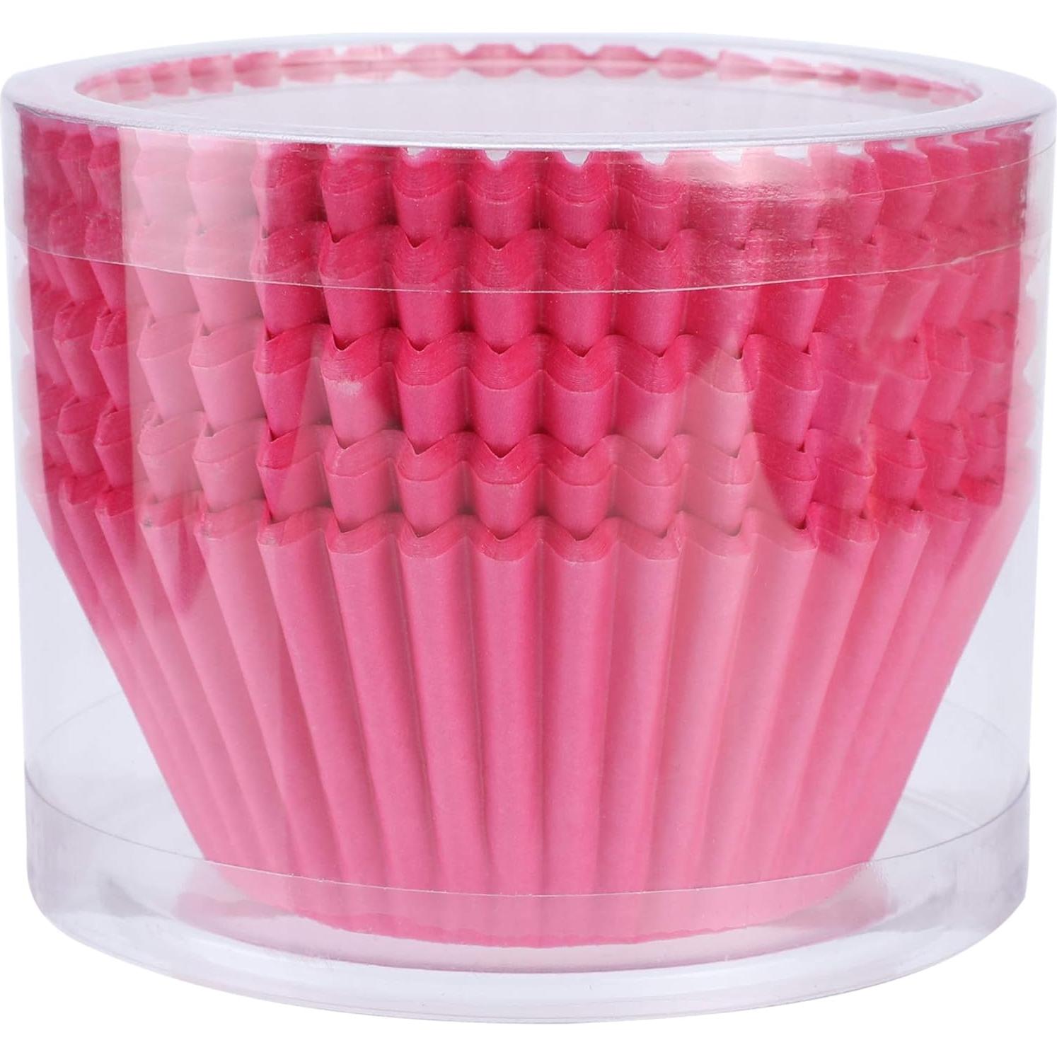 Moldes para Hornear Muffins TRUSBER 100 Piezas Rosa