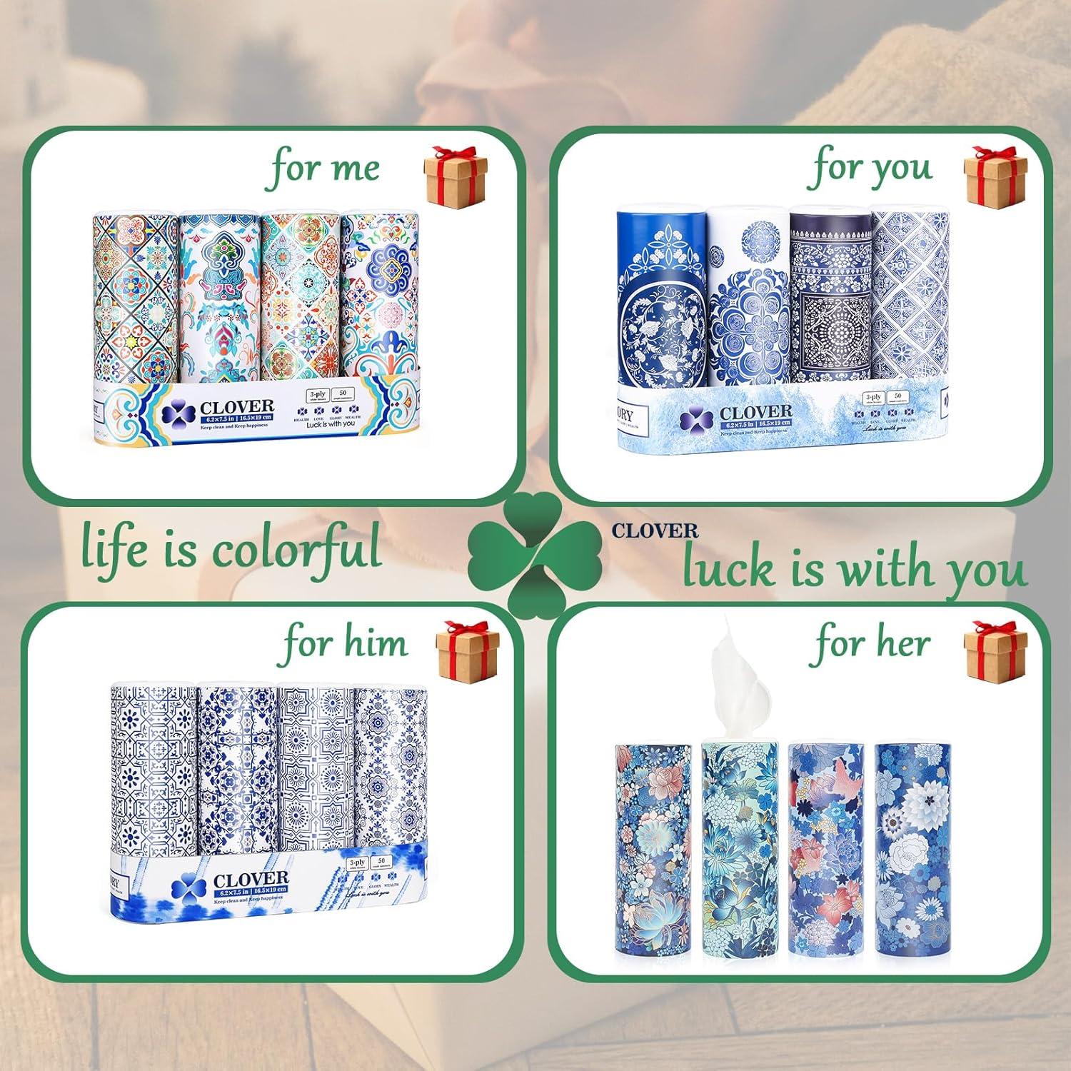 Soporte de Pañuelos para Coche CLOVER Gris Redondo 50 Unidades