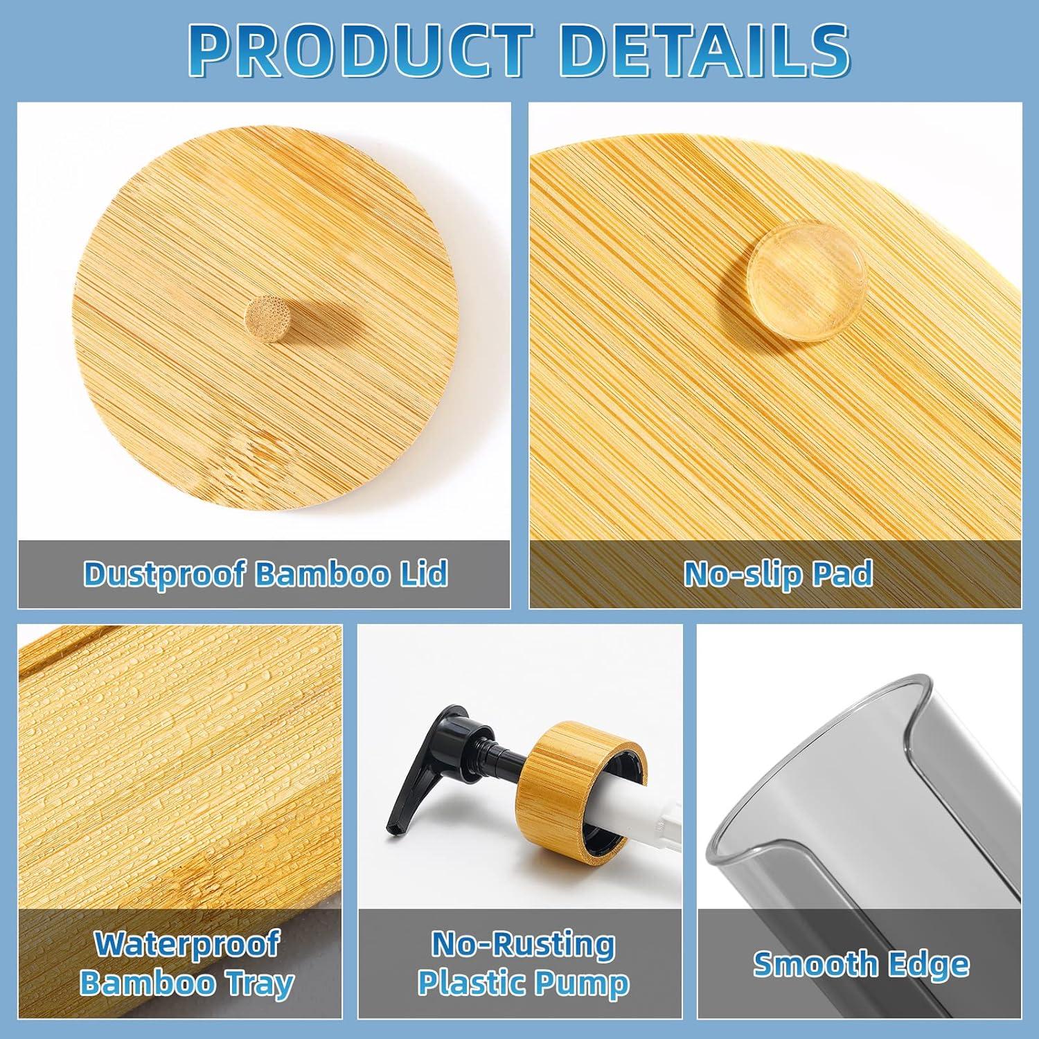 Dispensador de Enjuague Bucal VITVITI Negro 510ml con Soporte