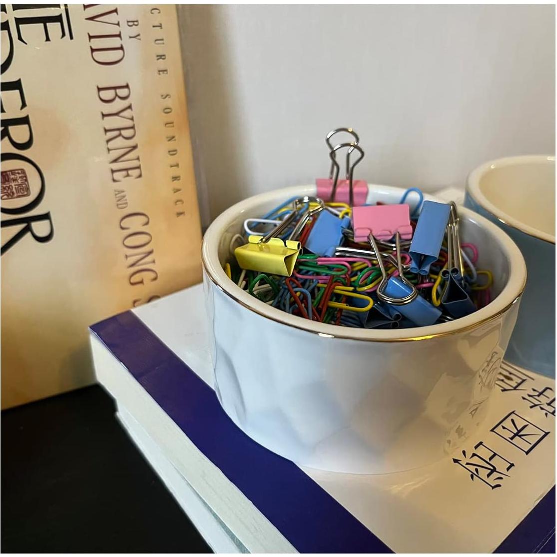 Soporte de Clips de Papel Cerámica Aewill Blanco 8.89 cm