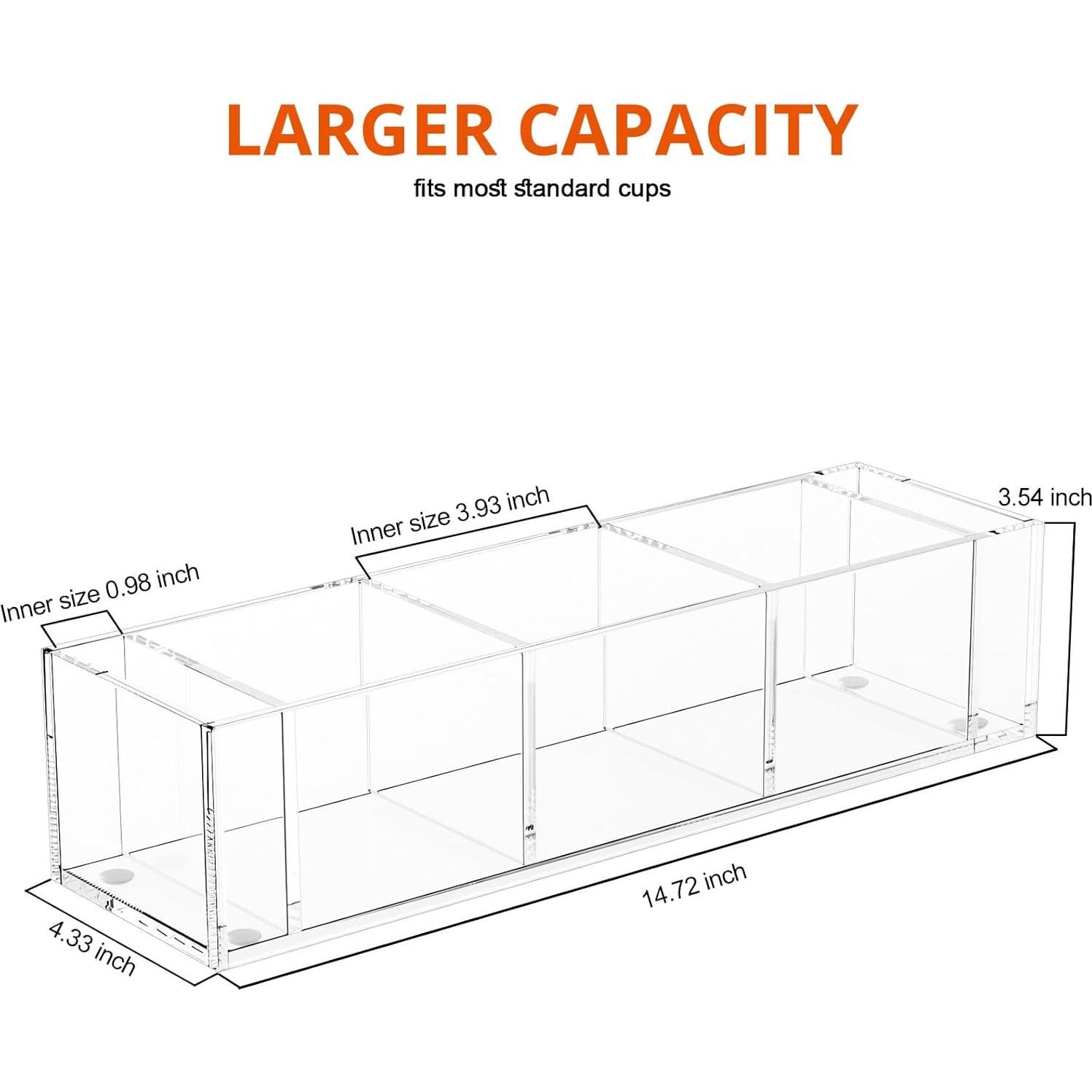 Soporte para vasos Richboom triple acrílico transparente