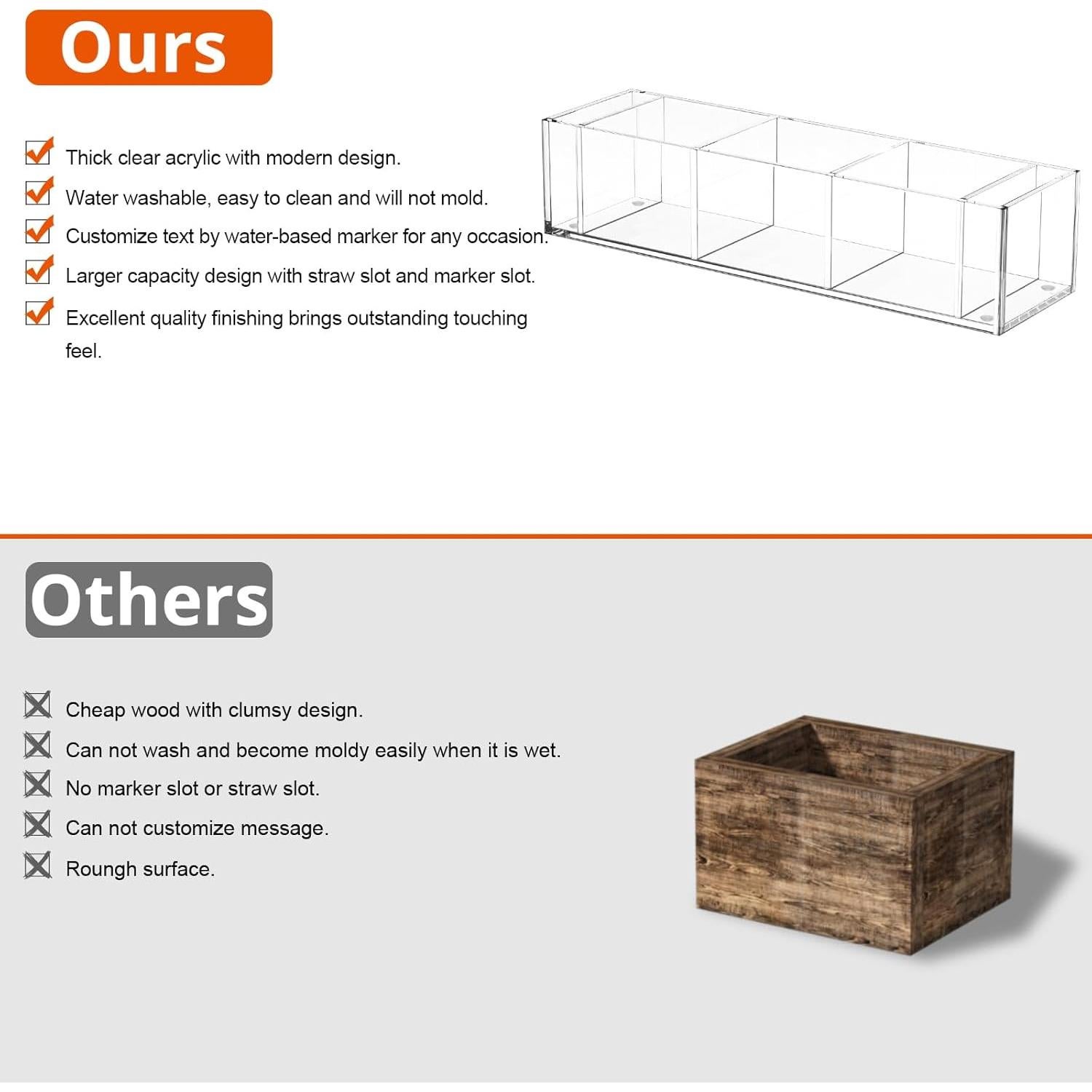 Soporte para vasos Richboom triple acrílico transparente