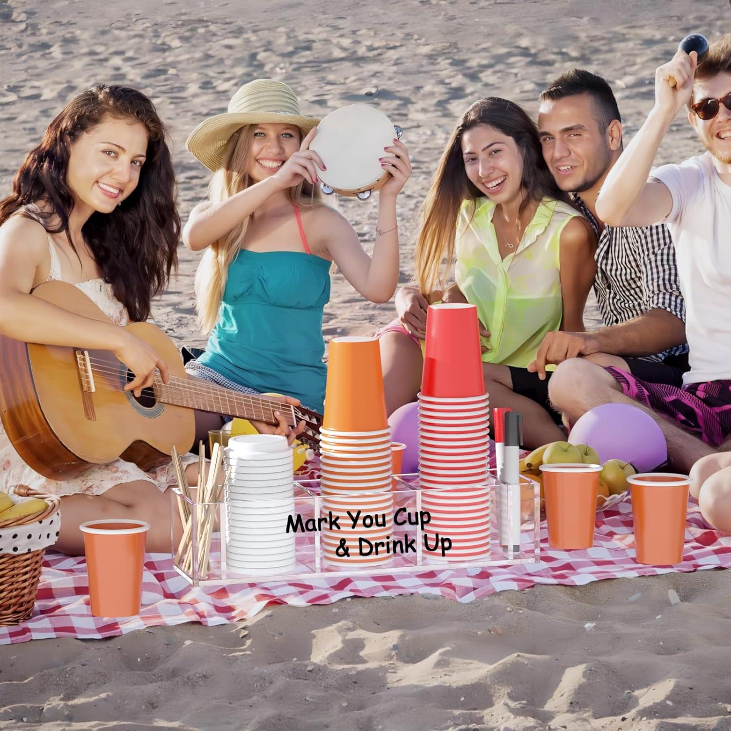 Soporte para vasos Richboom triple acrílico transparente