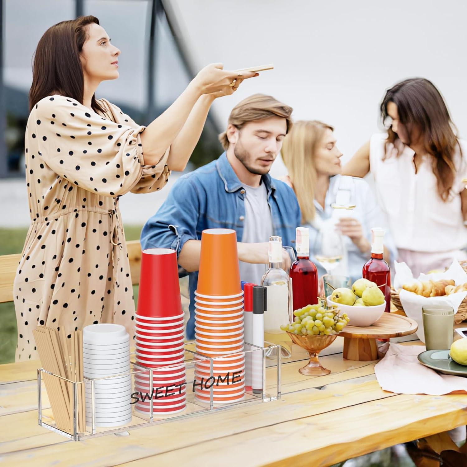 Soporte para vasos Richboom triple acrílico transparente