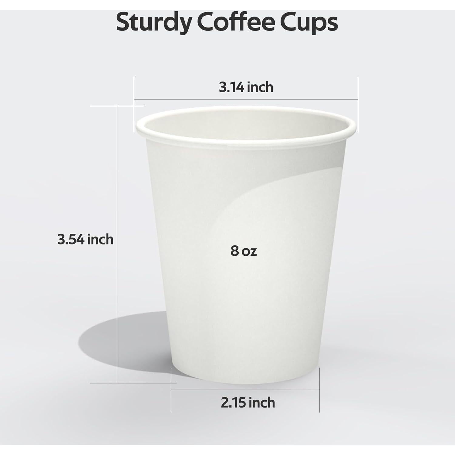 100 Tazas de Papel Desechables 8 oz Dealusy A Prueba de Fugas