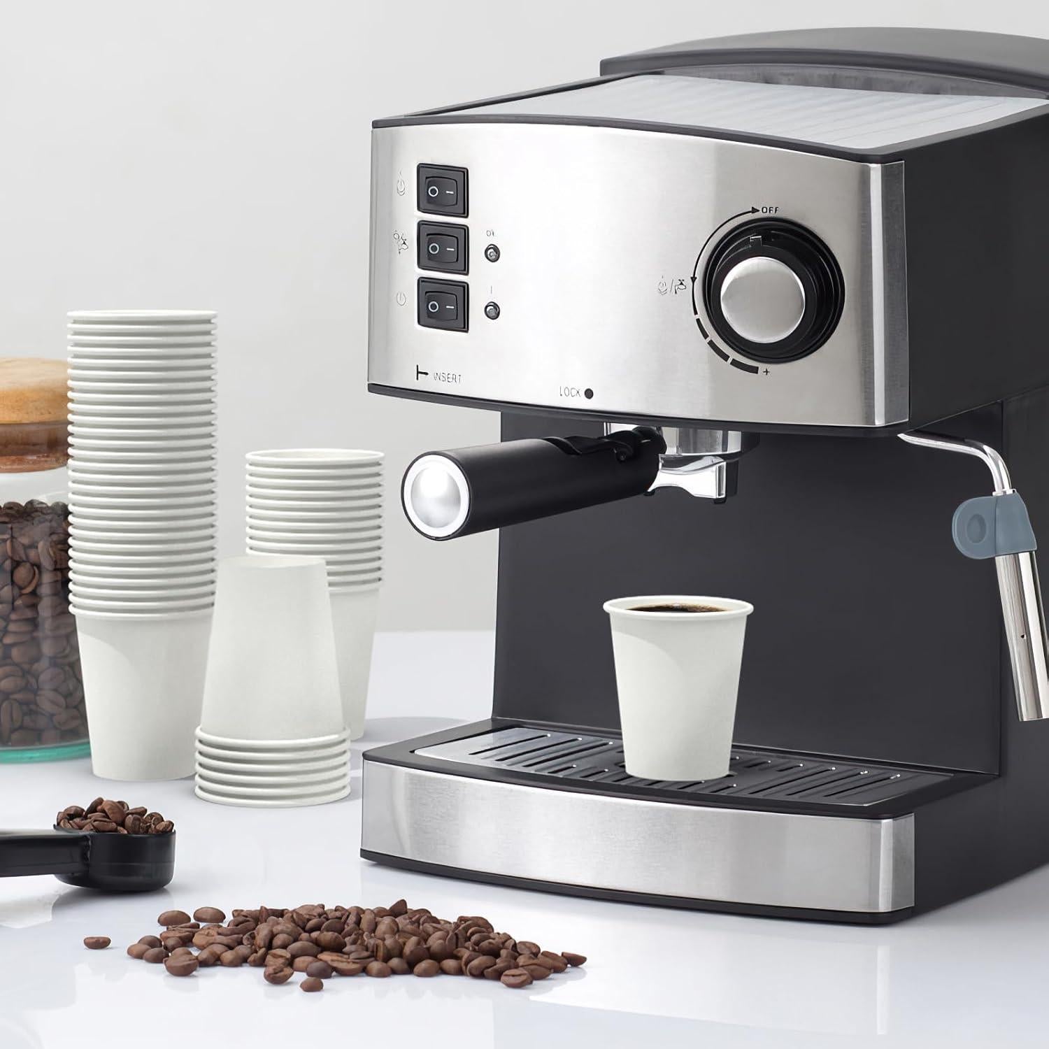 100 Tazas de Papel Desechables 8 oz Dealusy A Prueba de Fugas