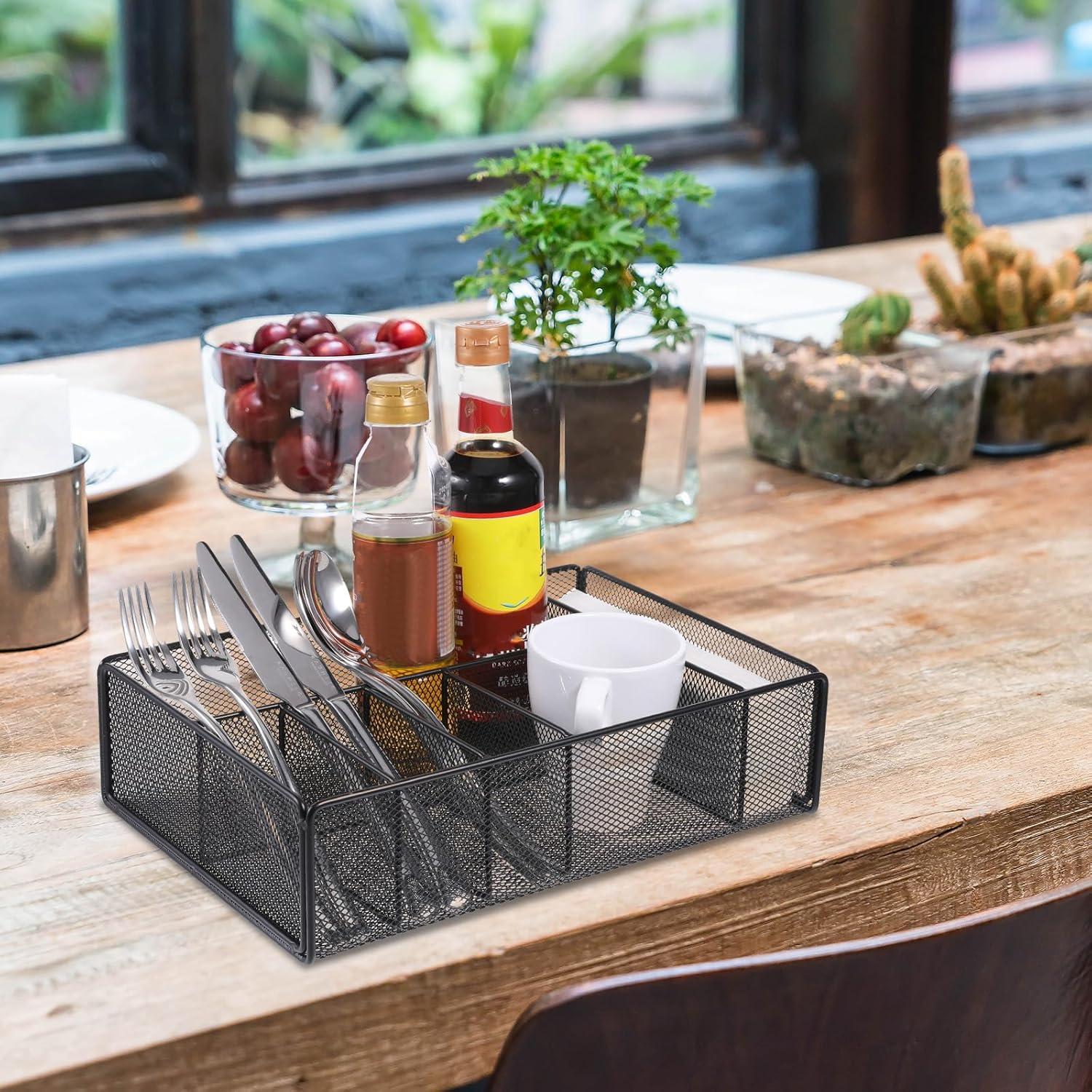 Organizador de Platos de Papel Negro FdcZeyxior 32x22x8.5 cm